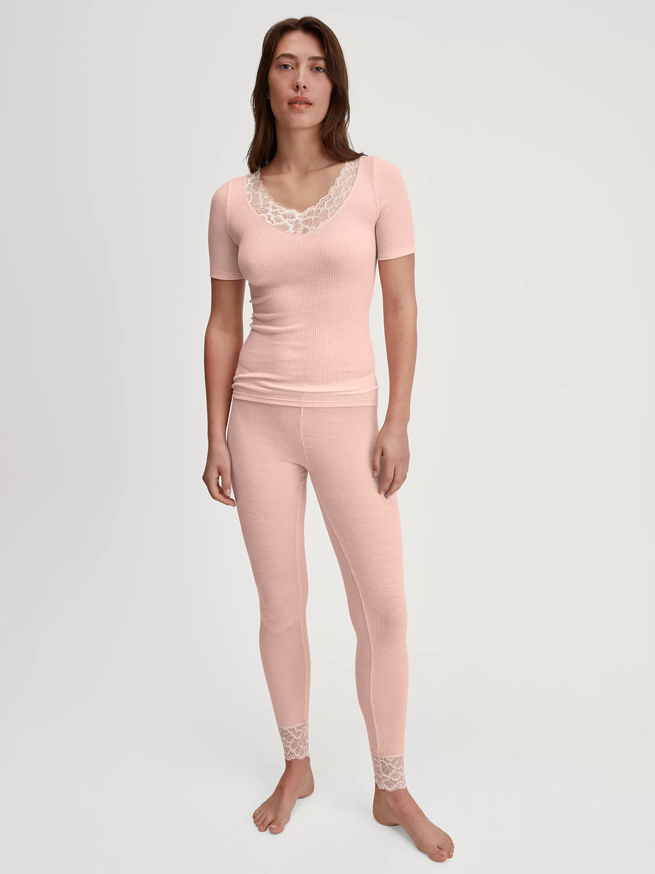 Pudrowy róż, różowy Jedwabne leginsy Calida Silky Wool Joy 27390 - zdjęcie 5