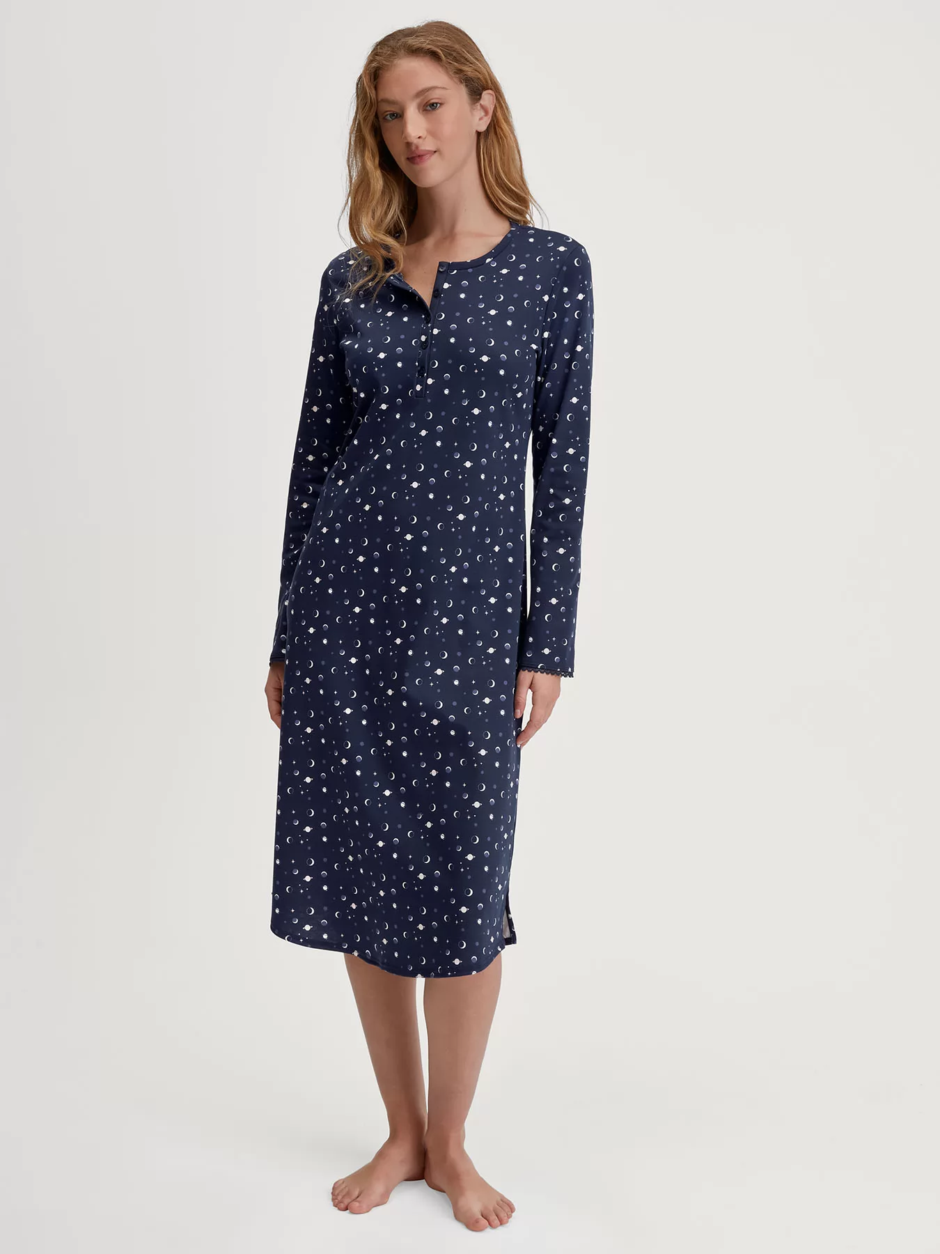 Granatowy Koszula nocna Calida Midnight Dreams 36351 - zdjęcie 1