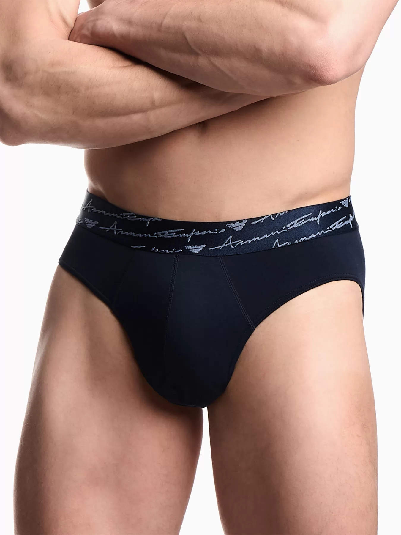 Granatowy Slipy męskie 2PACK Emporio Armani M000251AF15007 - zdjęcie 1