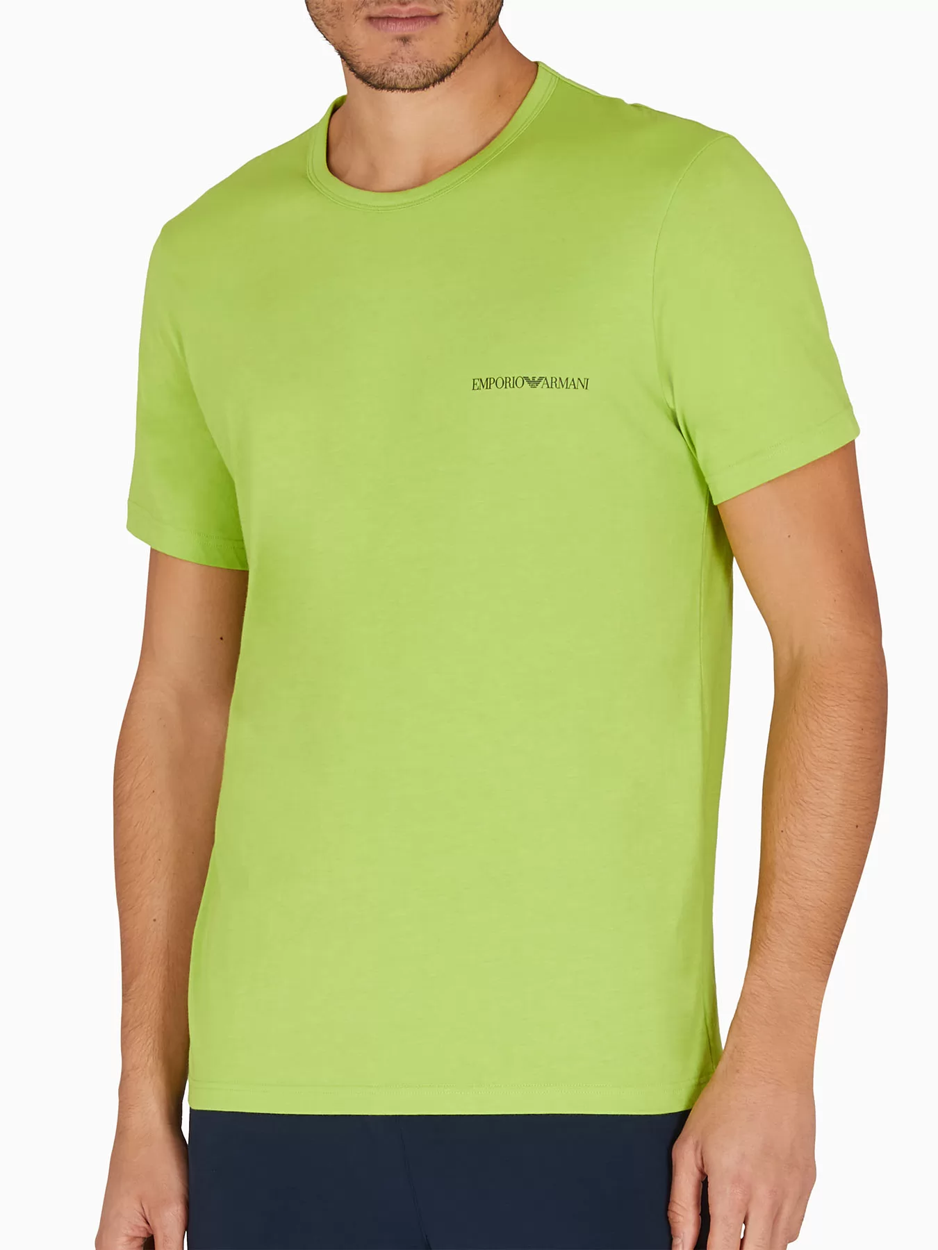 Granatowy, zielony Koszulka męska 2PACK Emporio Armani M000391AF10800 - zdjęcie 1