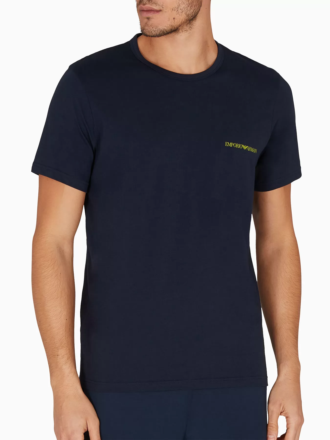 Granatowy, zielony Koszulka męska 2PACK Emporio Armani M000391AF10800 - zdjęcie 3