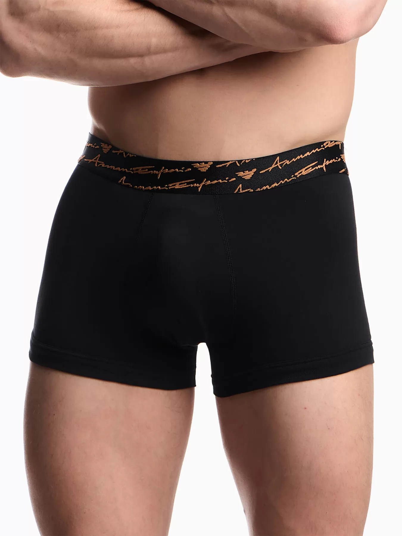 Czarny, złoty Bokserki męskie 2PACK Emporio Armani M000253AF15007 - zdjęcie 1