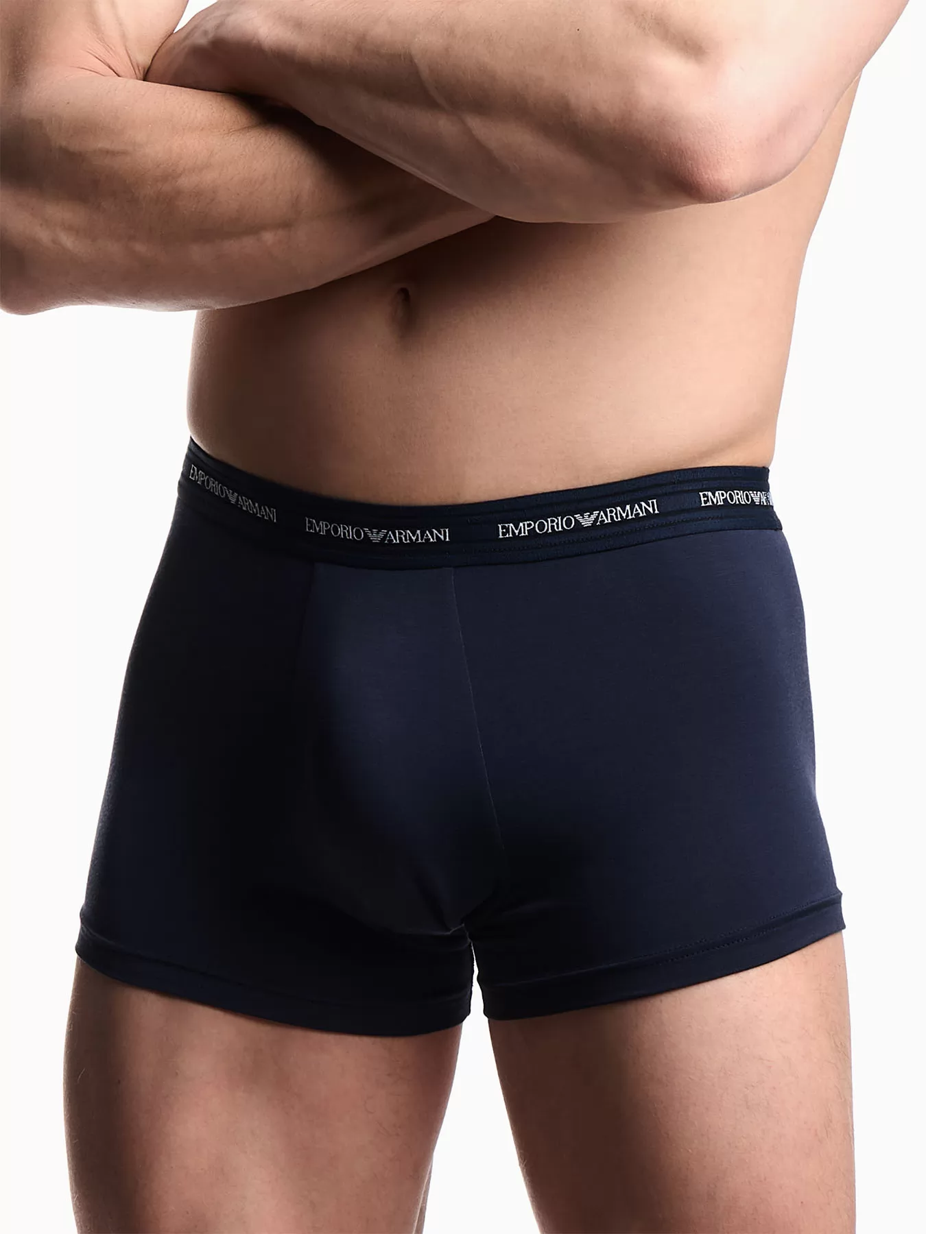 Biały, granatowy Bokserki męskie 2PACK Emporio Armani M000253AF14990 - zdjęcie 1