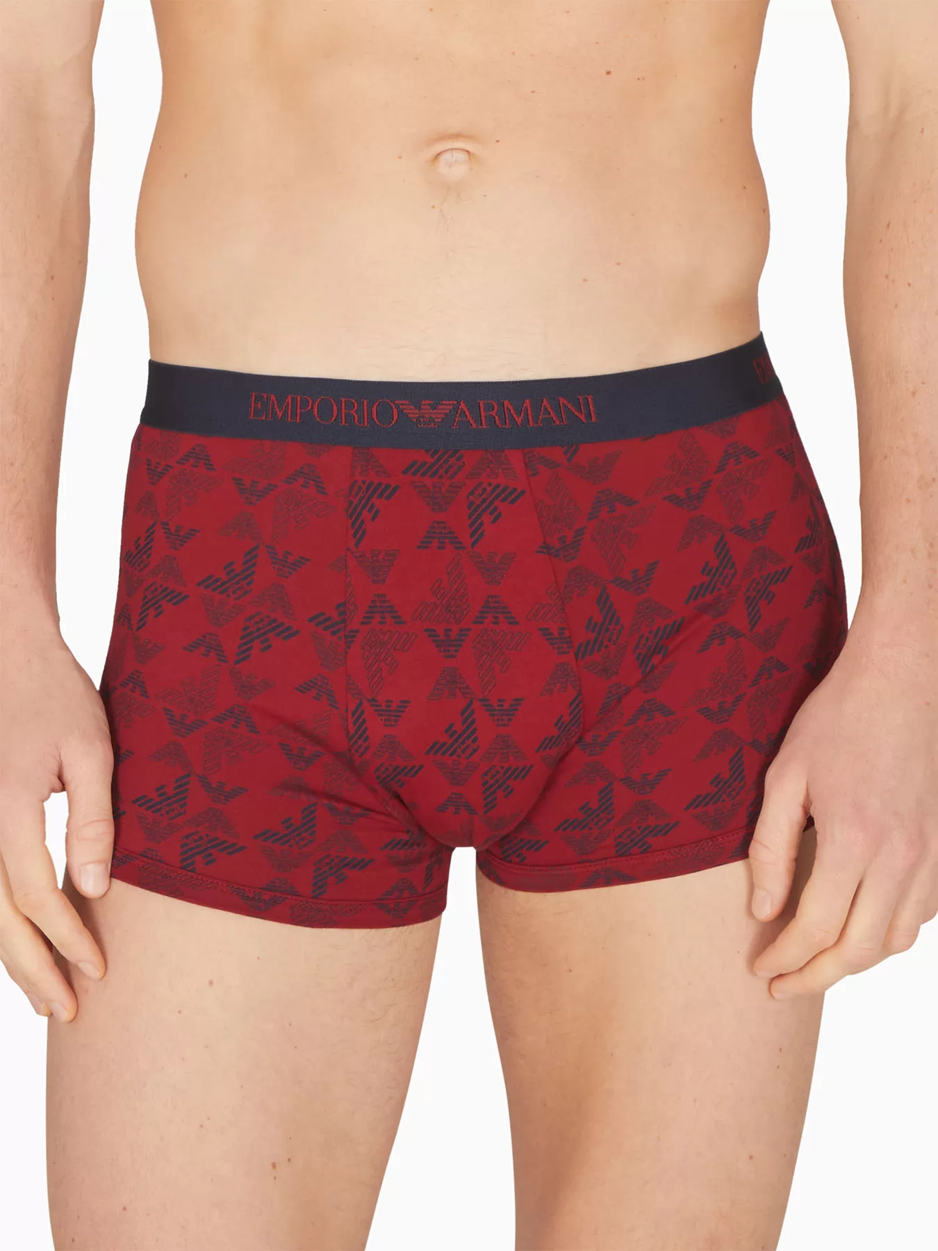 Czerwony, granatowy Bokserki męskie 3PACK Emporio Armani M000260AF10800 - zdjęcie 1