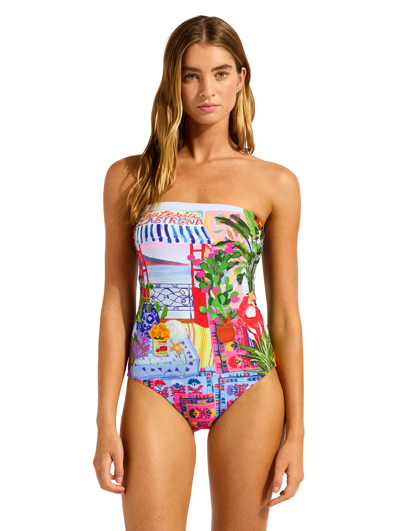 Niebieski, wielobarwny, zielony Kostium kąpielowy Seafolly La Boca 11099-286 - zdjęcie 1