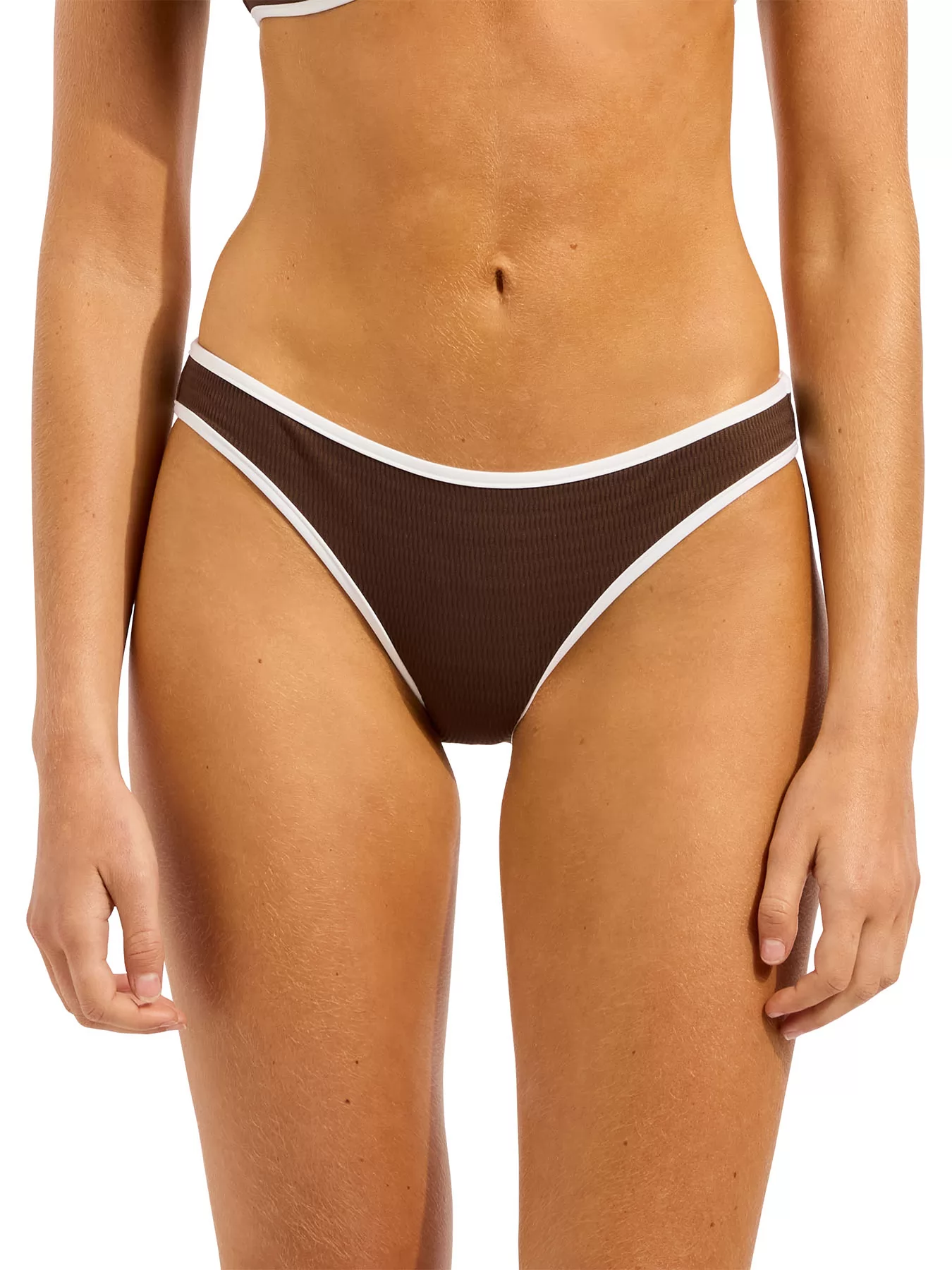 Biały, brązowy Dół od bikini hipster Seafolly Beach Bound 40316-072 - zdjęcie 1