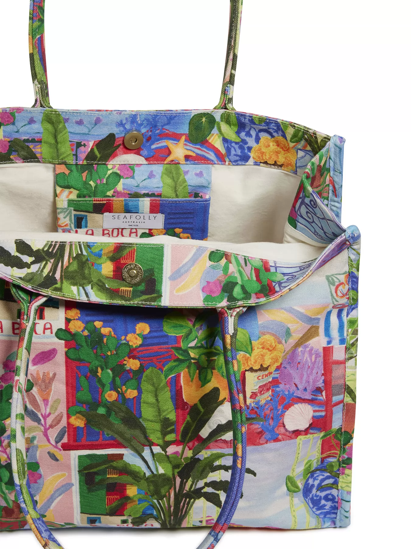 Niebieski, wielobarwny, zielony Torba plażowa Seafolly La Boca 72176-BG - zdjęcie 5