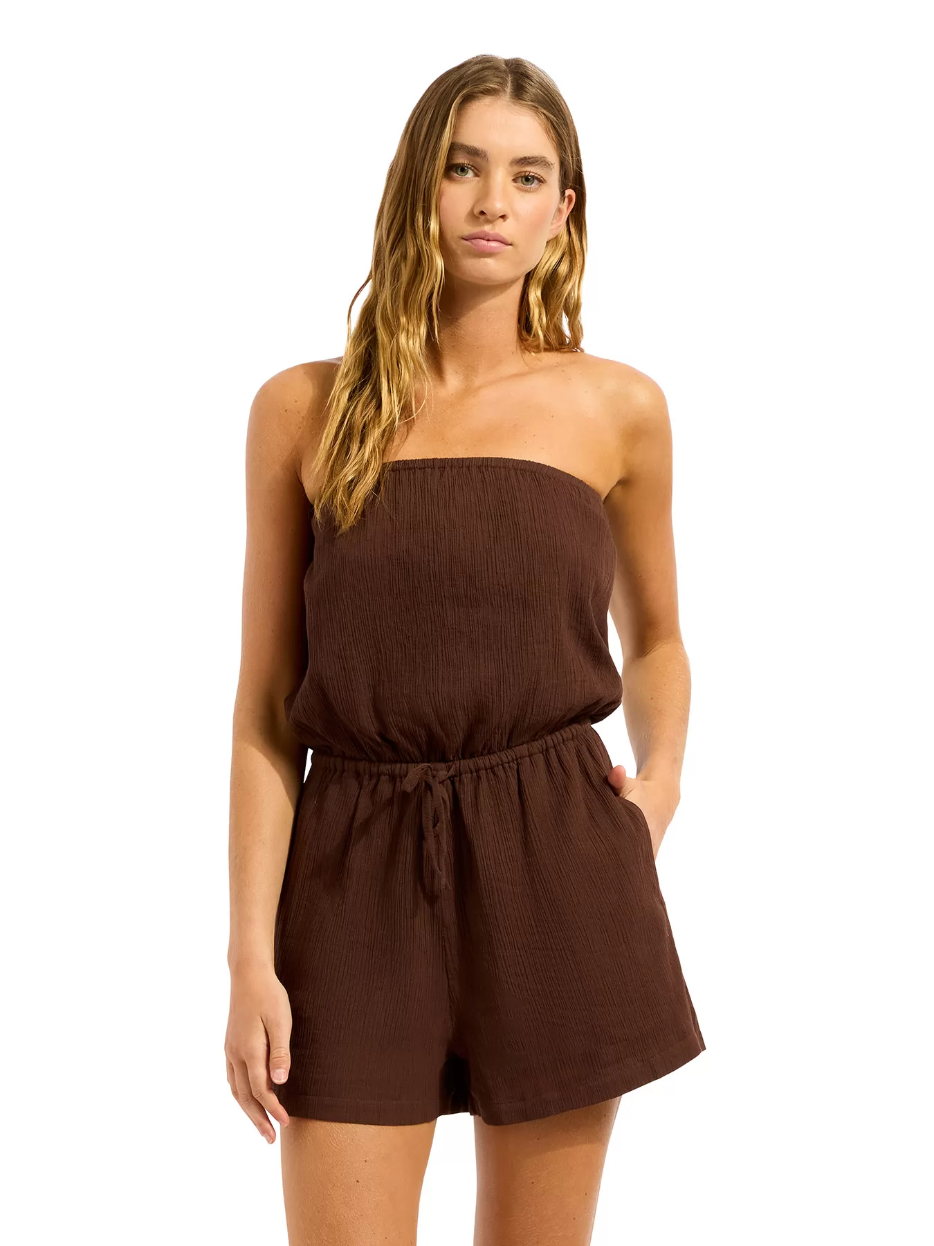 Brązowy Kombinezon plażowy Seafolly Beach Edit 55537-PS - zdjęcie 1