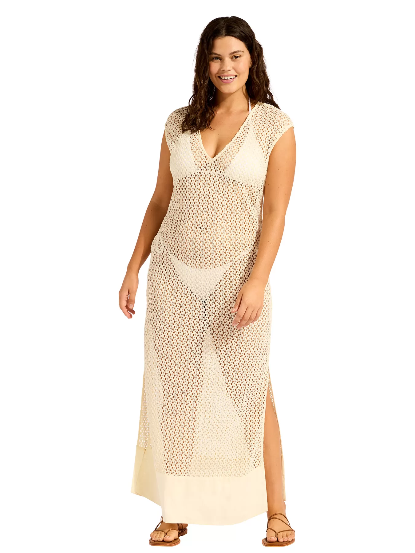 Kremowy Sukienka plażowa Seafolly Beach Edit 55530-DR - zdjęcie 6