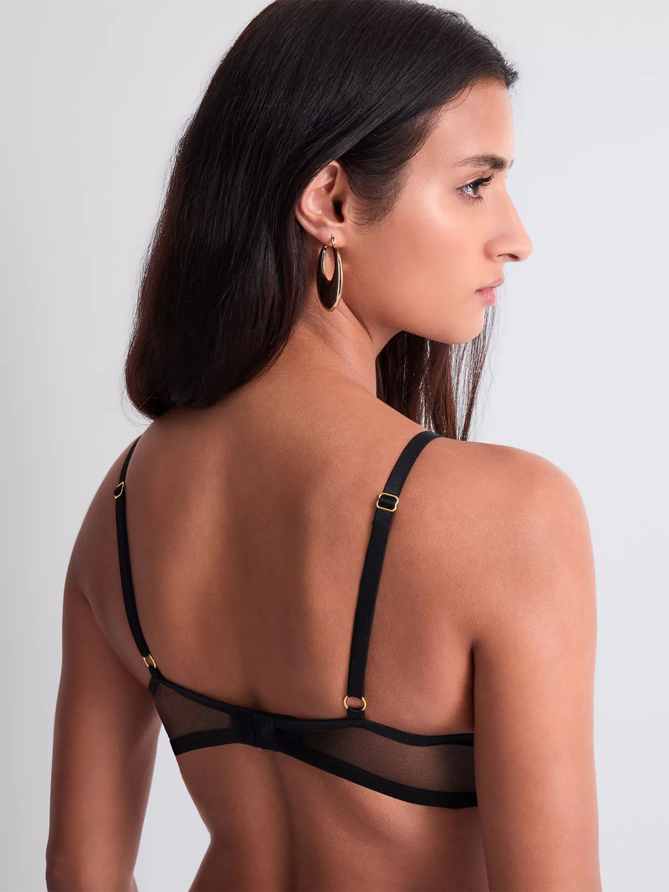 Czarny, złoty Biustonosz triangle Aubade Cosmic Romance 6DF12 - zdjęcie 2