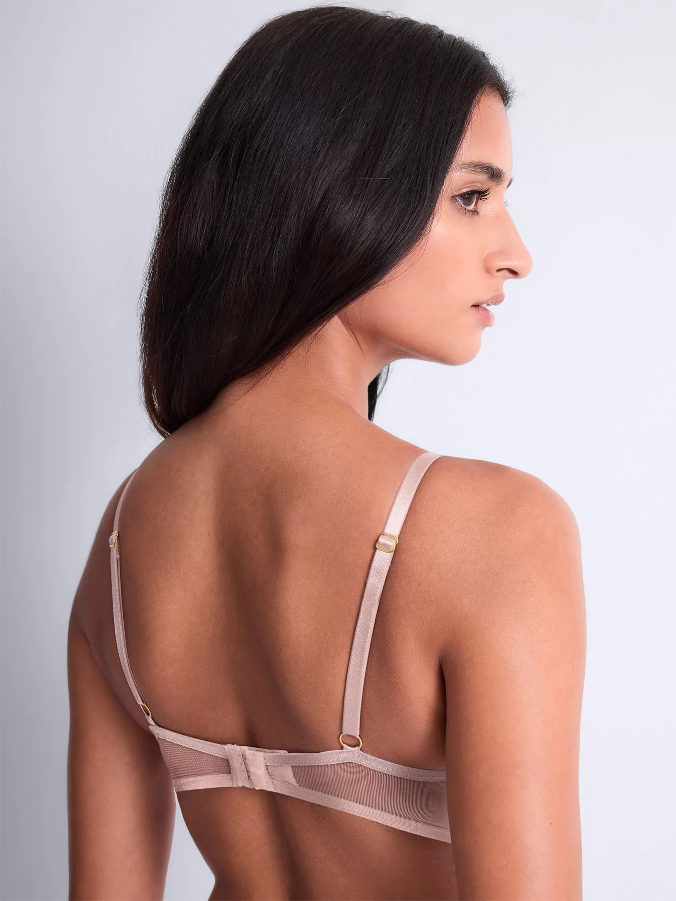 Beżowy, złoty Biustonosz push-up triangle Aubade Cosmic Romance 6DN81 - zdjęcie 2