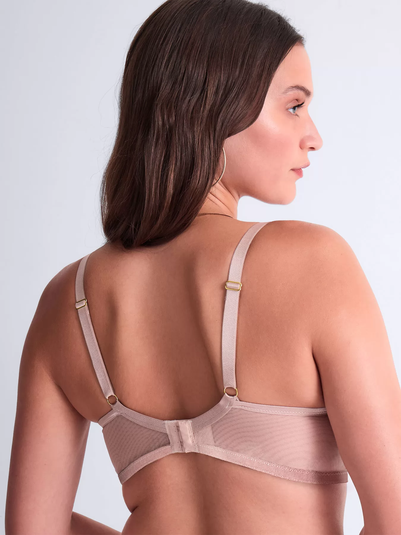 Beżowy, złoty Biustonosz push-up triangle Aubade Cosmic Romance 6DN81 - zdjęcie 5