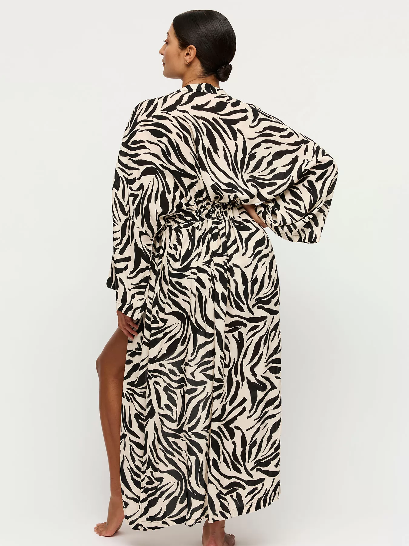 Czarny, kremowy Kimono plażowe Primadonna Dalice 4014188 - zdjęcie 2