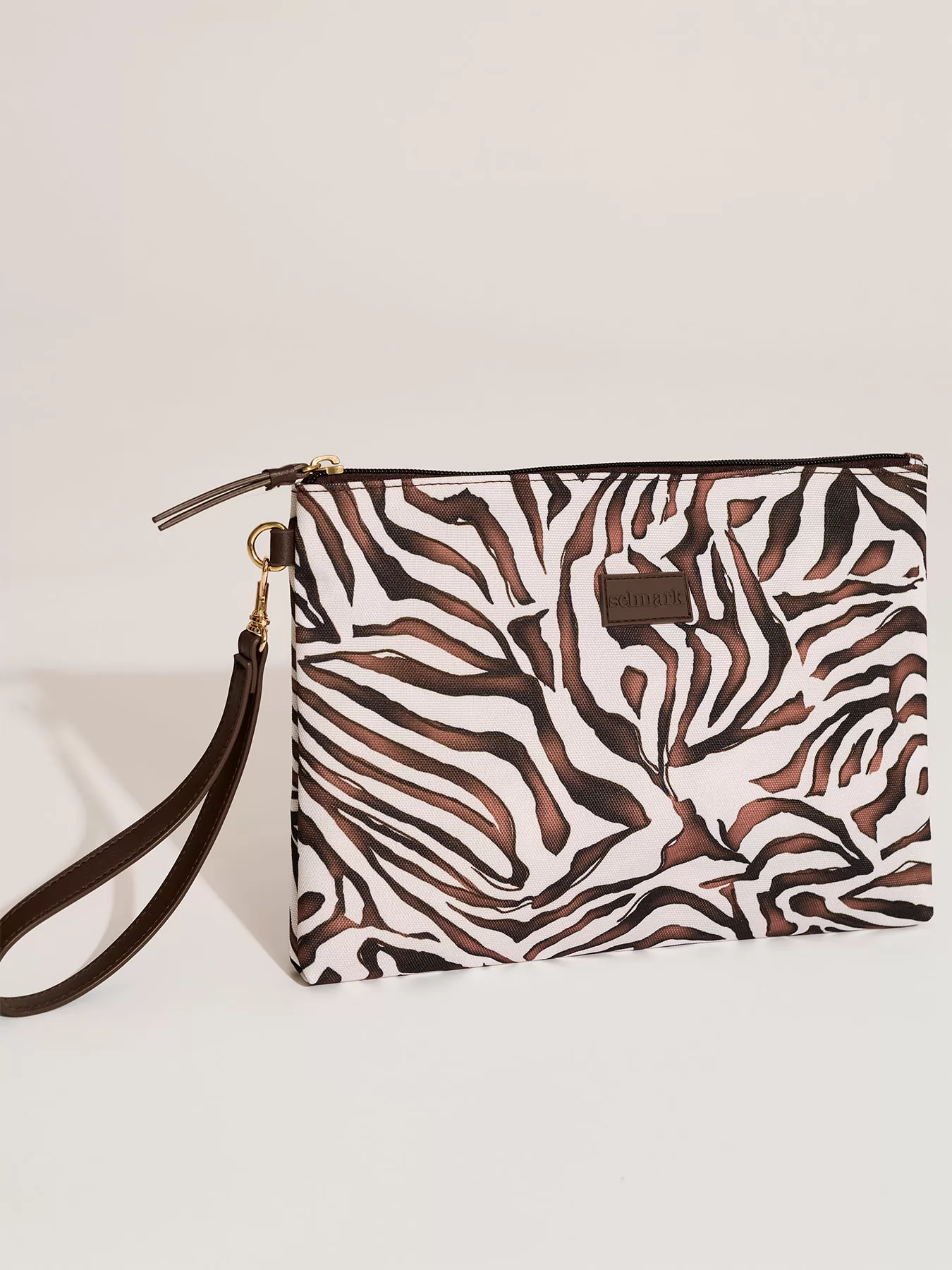 Brązowy, kremowy Kosmetyczka Selmark BC222 - zdjęcie 1