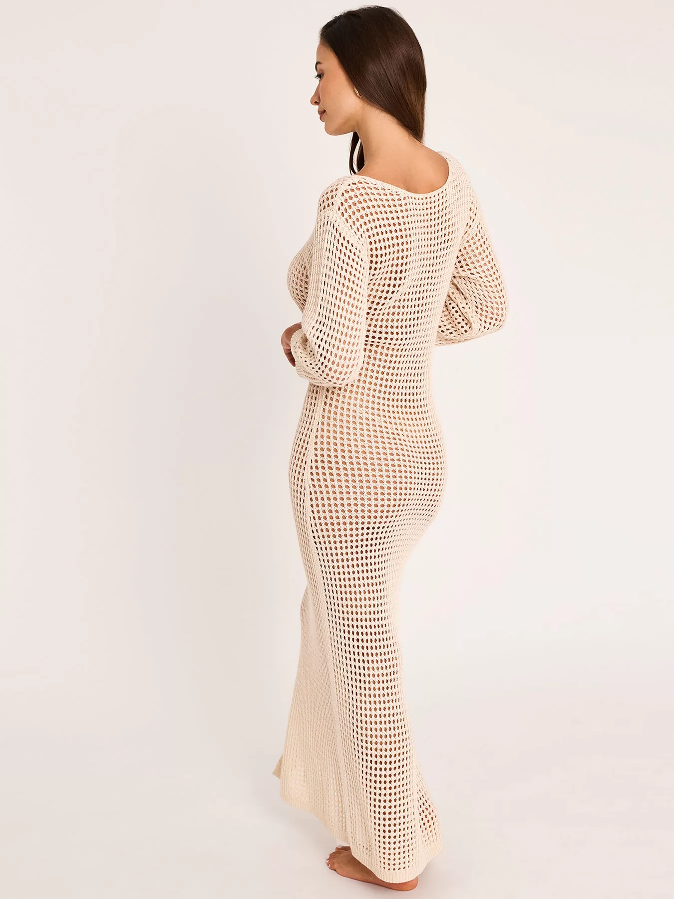 Kremowy Sukienka plażowa Selmark BC246 - zdjęcie 2