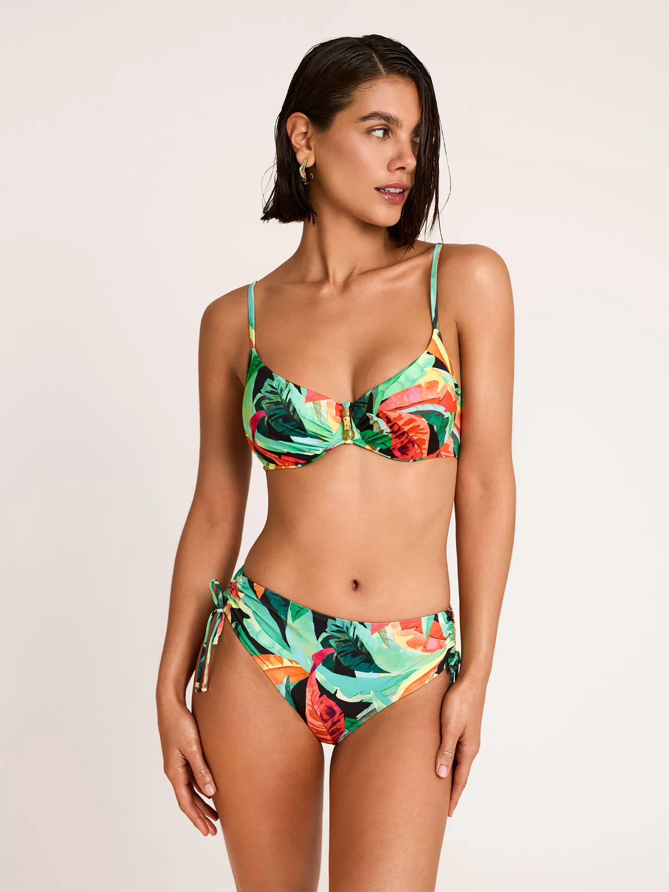 Wielobarwny, zielony Góra od bikini Selmark BN611 - zdjęcie 3