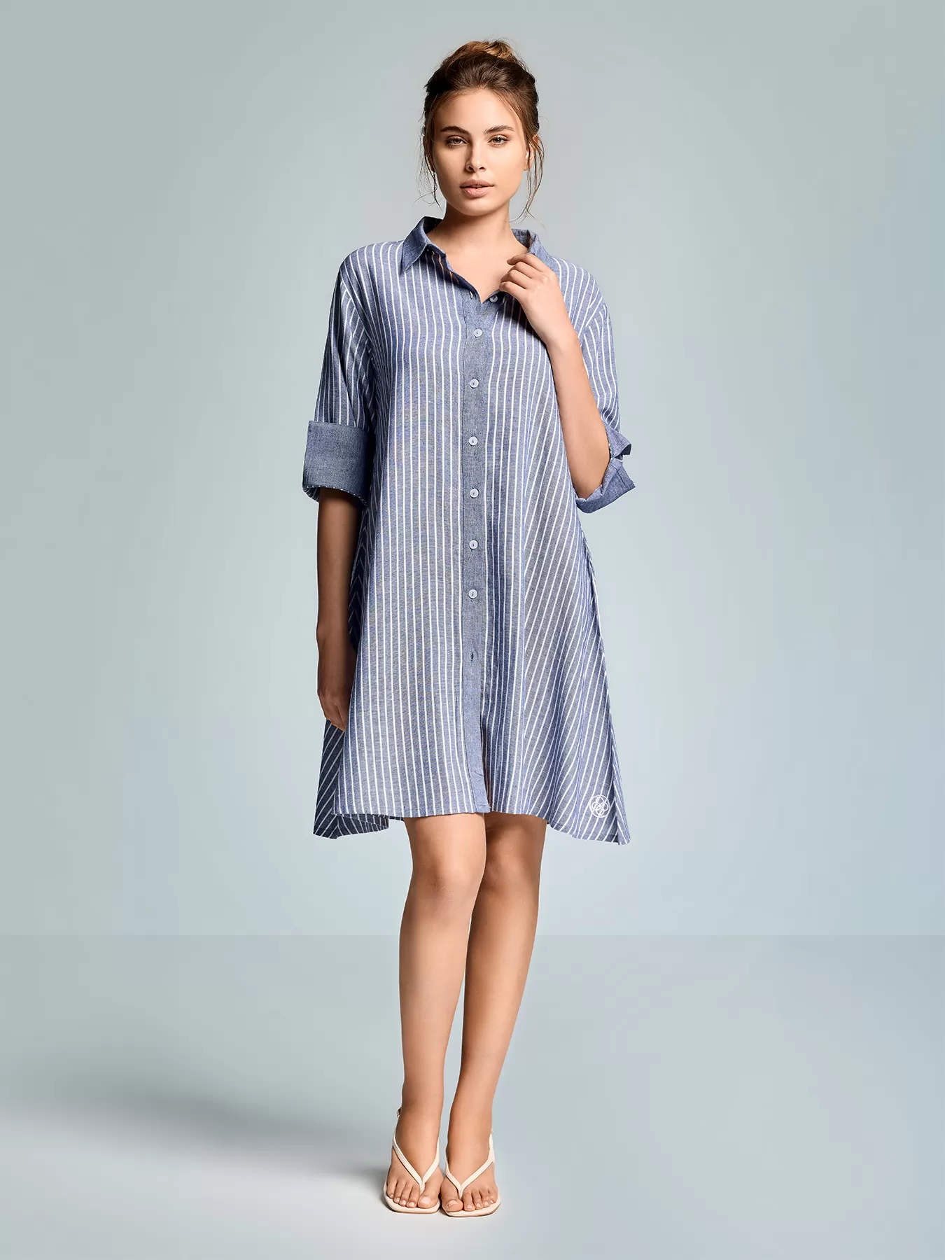 Szary Włoska sukienka Iconique Romina 26-031 - zdjęcie 1