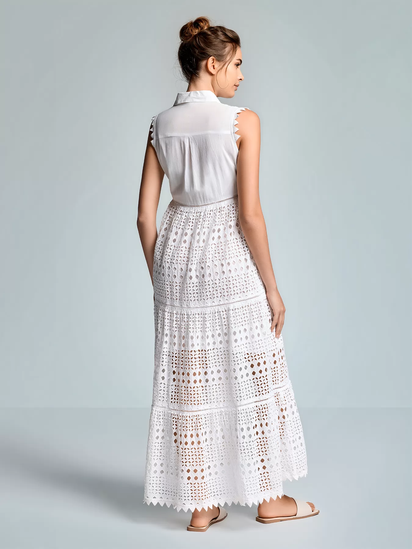 Biały Włoska sukienka Iconique Mallory 26-002 - zdjęcie 2