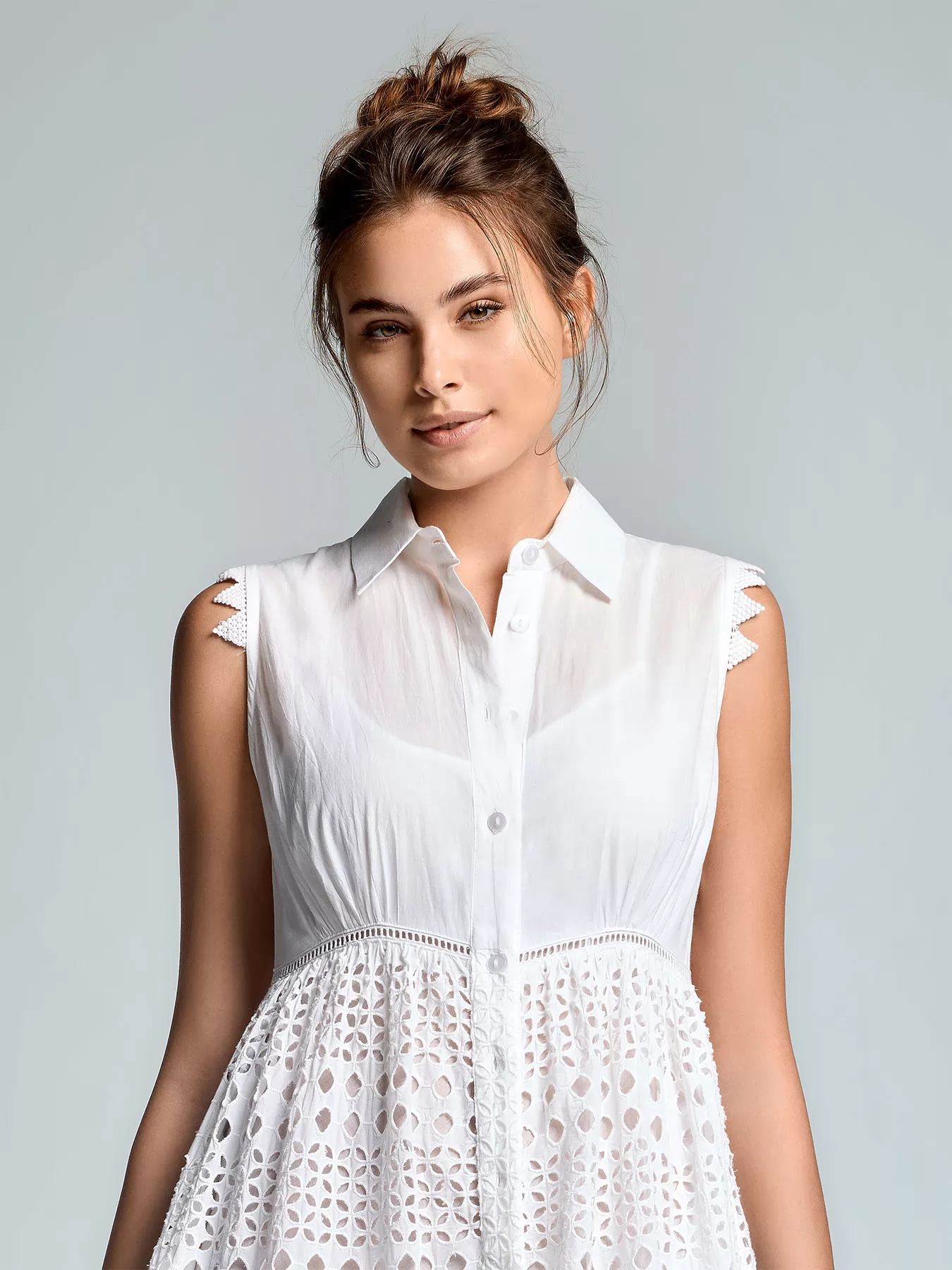 Biały Włoska sukienka Iconique Mallory 26-002 - zdjęcie 3