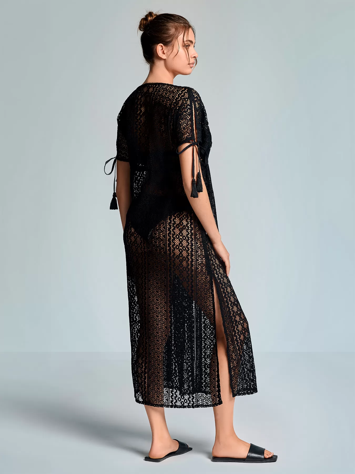 Czarny Ażurowa tunika plażowa Iconique Temptation 26-119 - zdjęcie 2