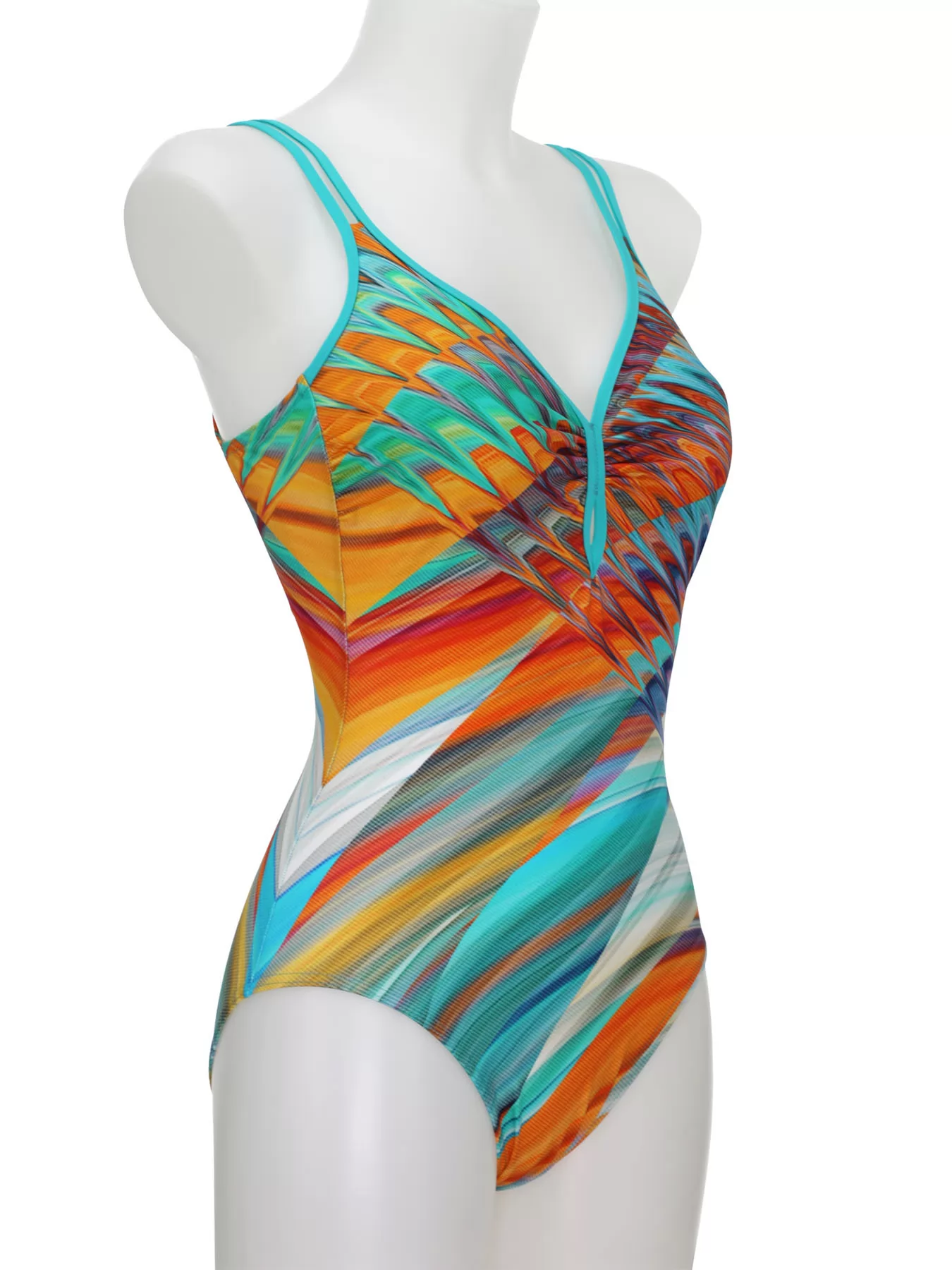 Niebieski, wielobarwny Kostium kąpielowy Sunflair 22079 - zdjęcie 5