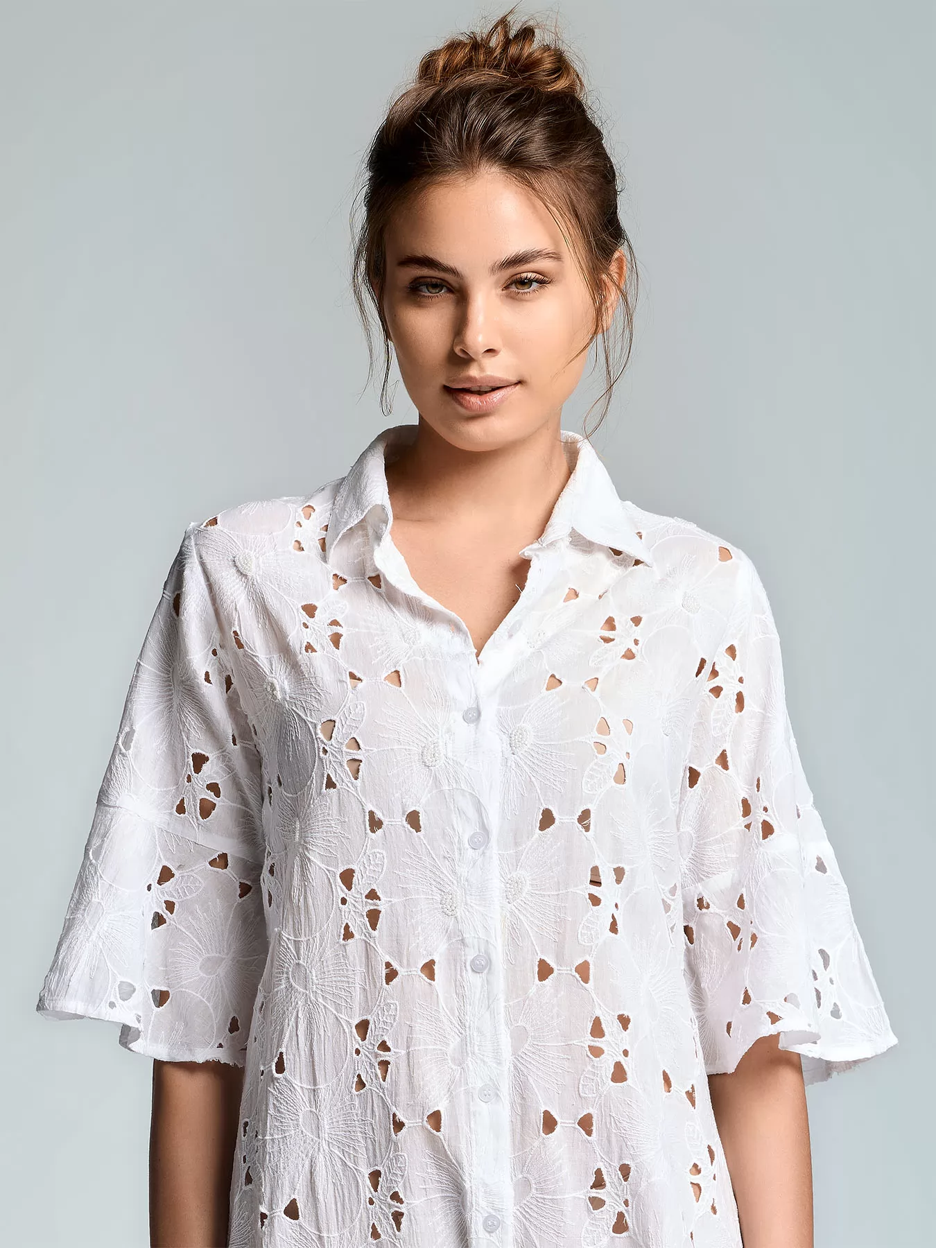 Biały Włoska sukienka Iconique Romina 26-003 - zdjęcie 3