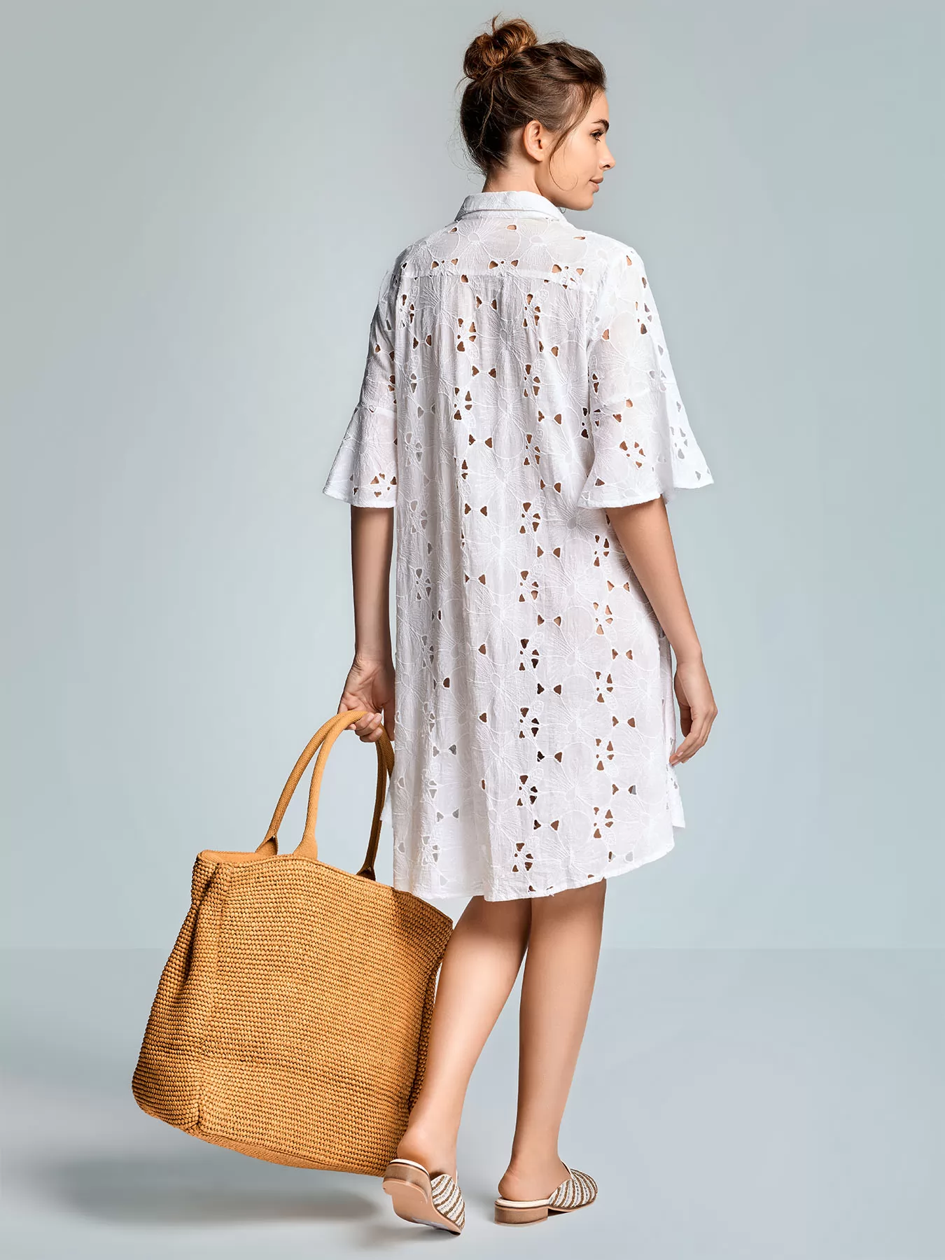 Biały Włoska sukienka Iconique Romina 26-003 - zdjęcie 2