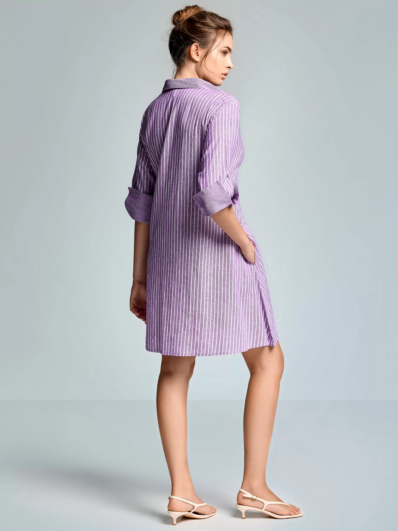 Fioletowy Włoska sukienka Iconique Romina 26-031 - zdjęcie 2