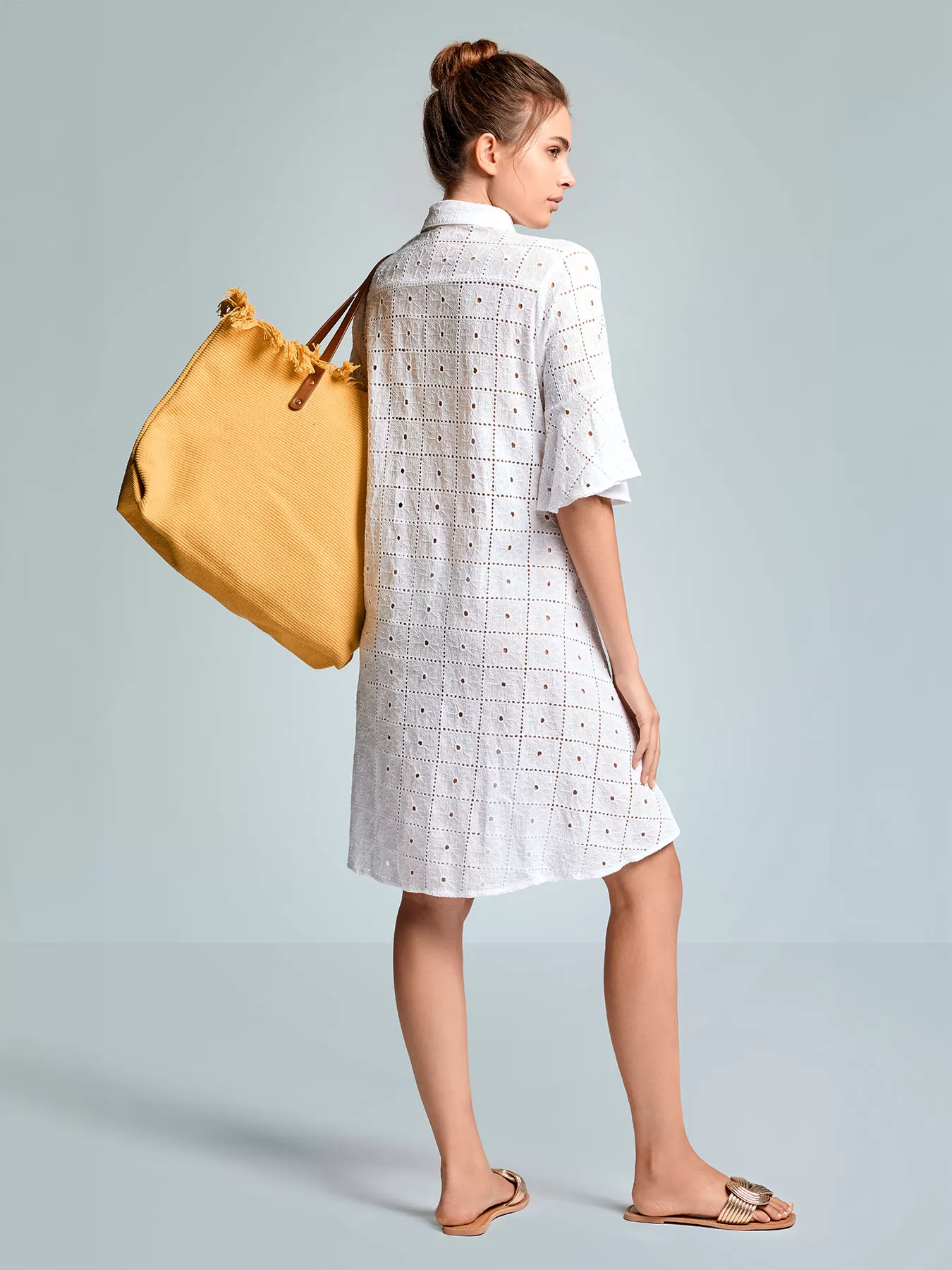 Biały Włoska sukienka Iconique Romina 26-039 - zdjęcie 2