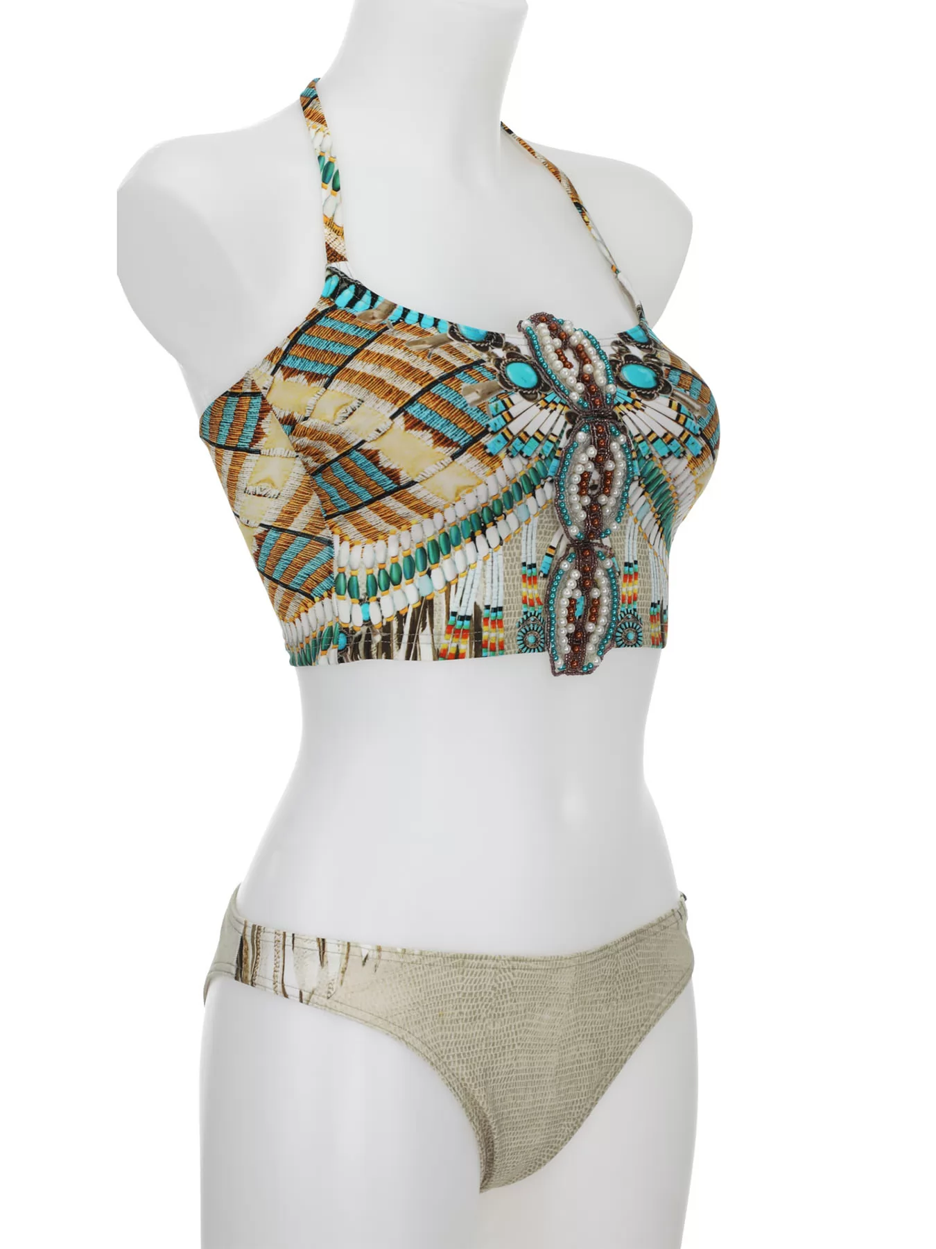 Beżowy, wielobarwny Kostium kąpielowy Sunflair 71033 - zdjęcie 6