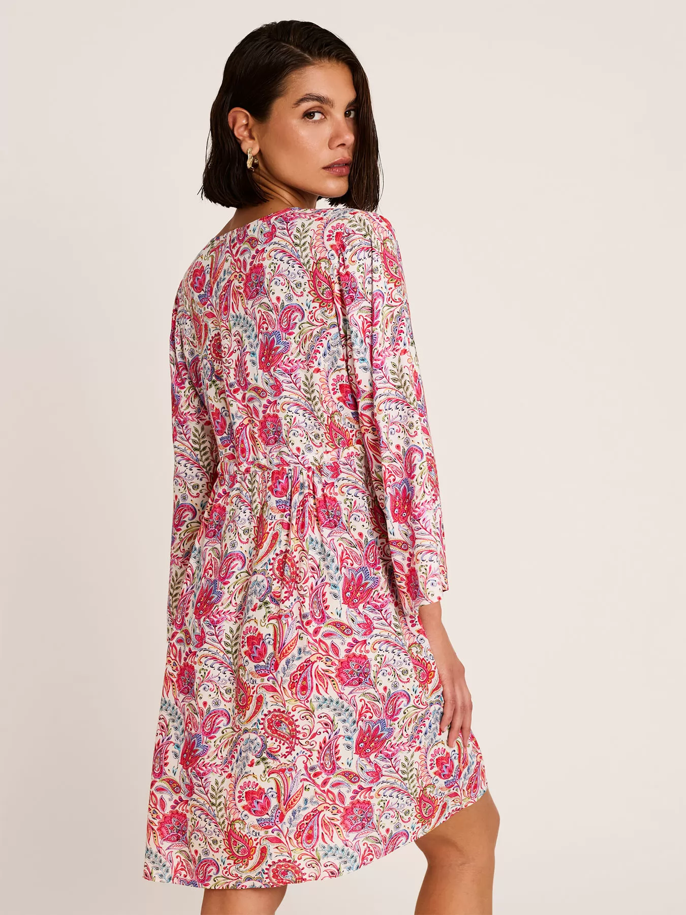 Czerwony, wielobarwny Sukienka plażowa Selmark BP198 - zdjęcie 2