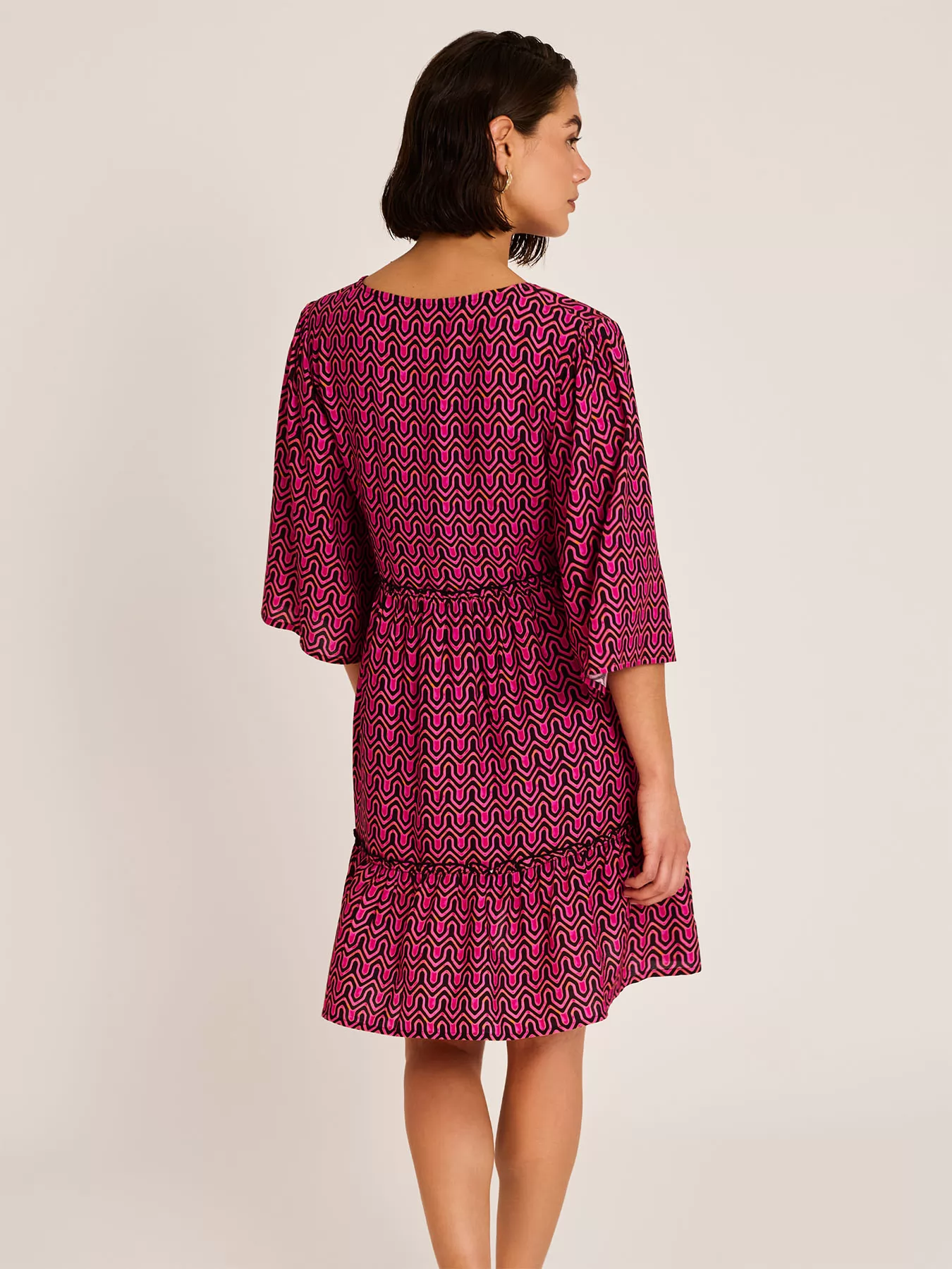 Różowy Sukienka plażowa Selmark BN598 - zdjęcie 2