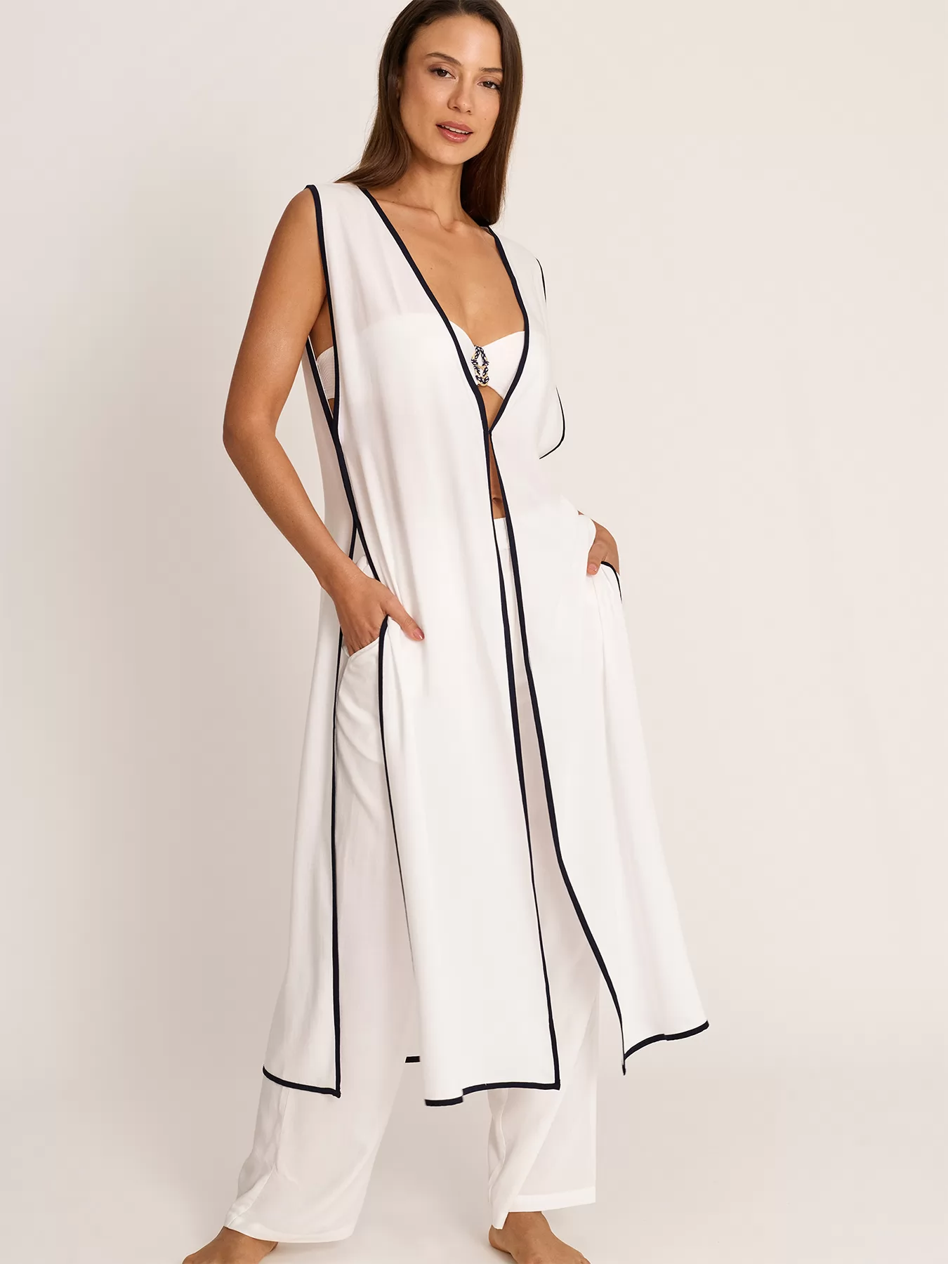 Biały Komplet plażowy Selmark BN876 - zdjęcie 1