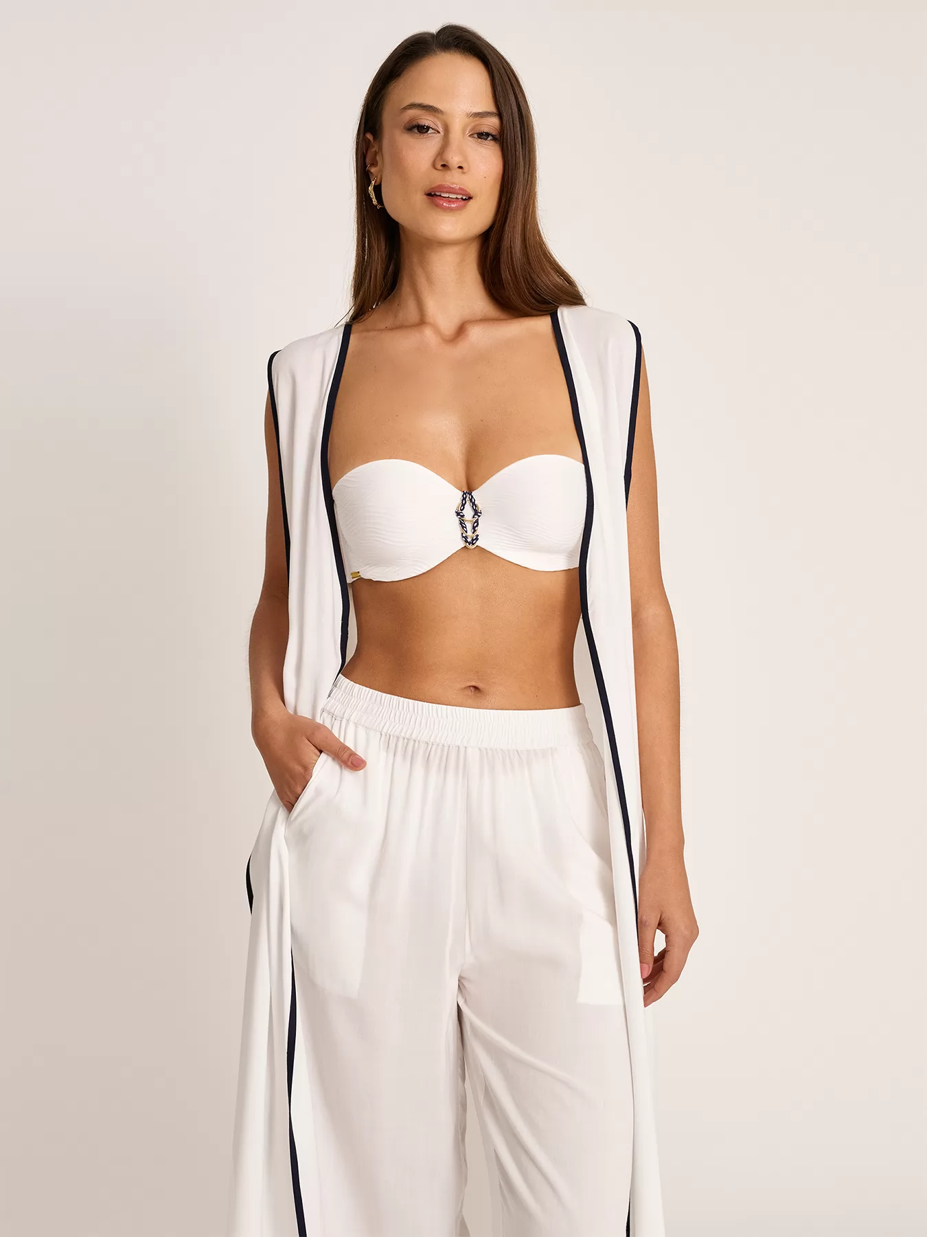 Biały Komplet plażowy Selmark BN876 - zdjęcie 3