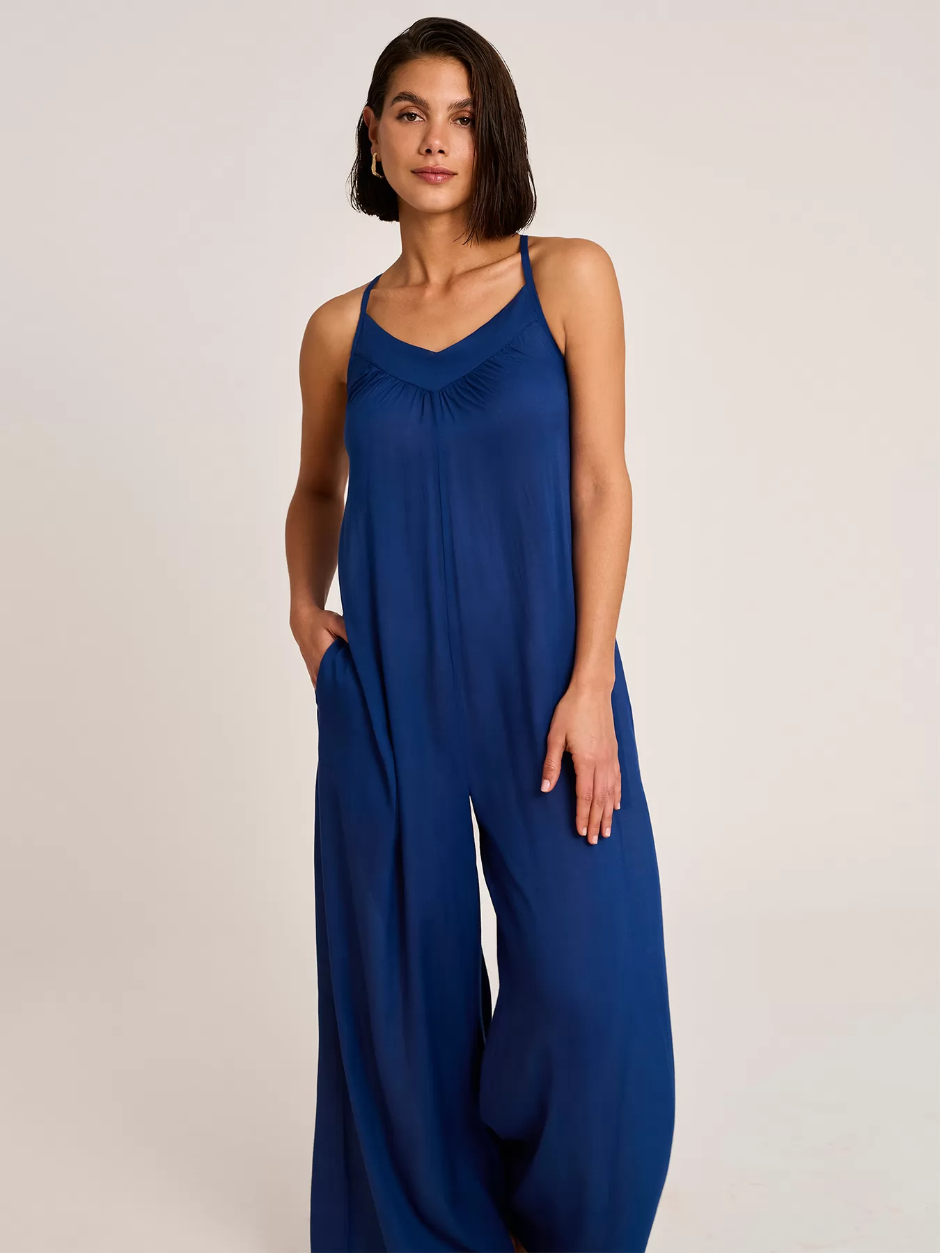 Granatowy Kombinezon plażowy Selmark BN375 - zdjęcie 3