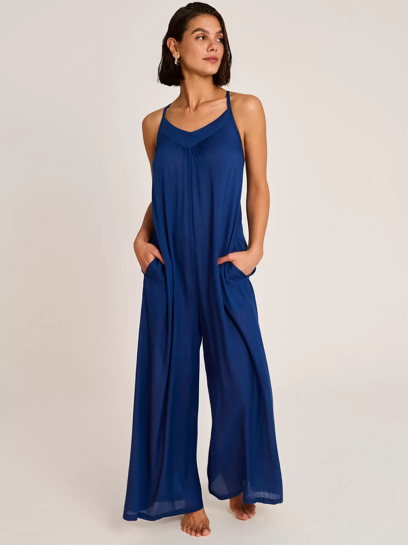 Granatowy Kombinezon plażowy Selmark BN375 - zdjęcie 1