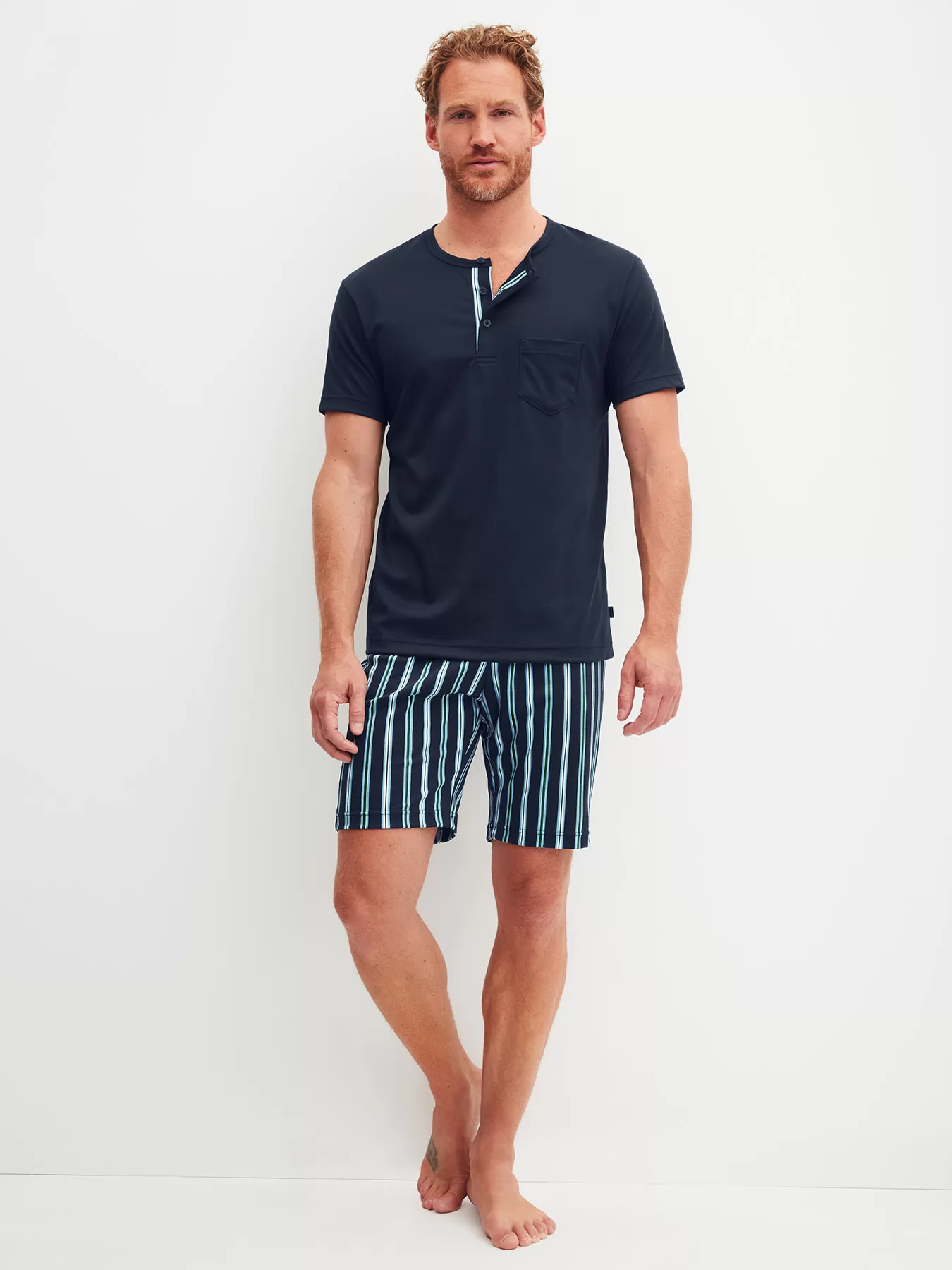 Granatowy Piżama męska Calida Relax Choice 41967 - zdjęcie 1