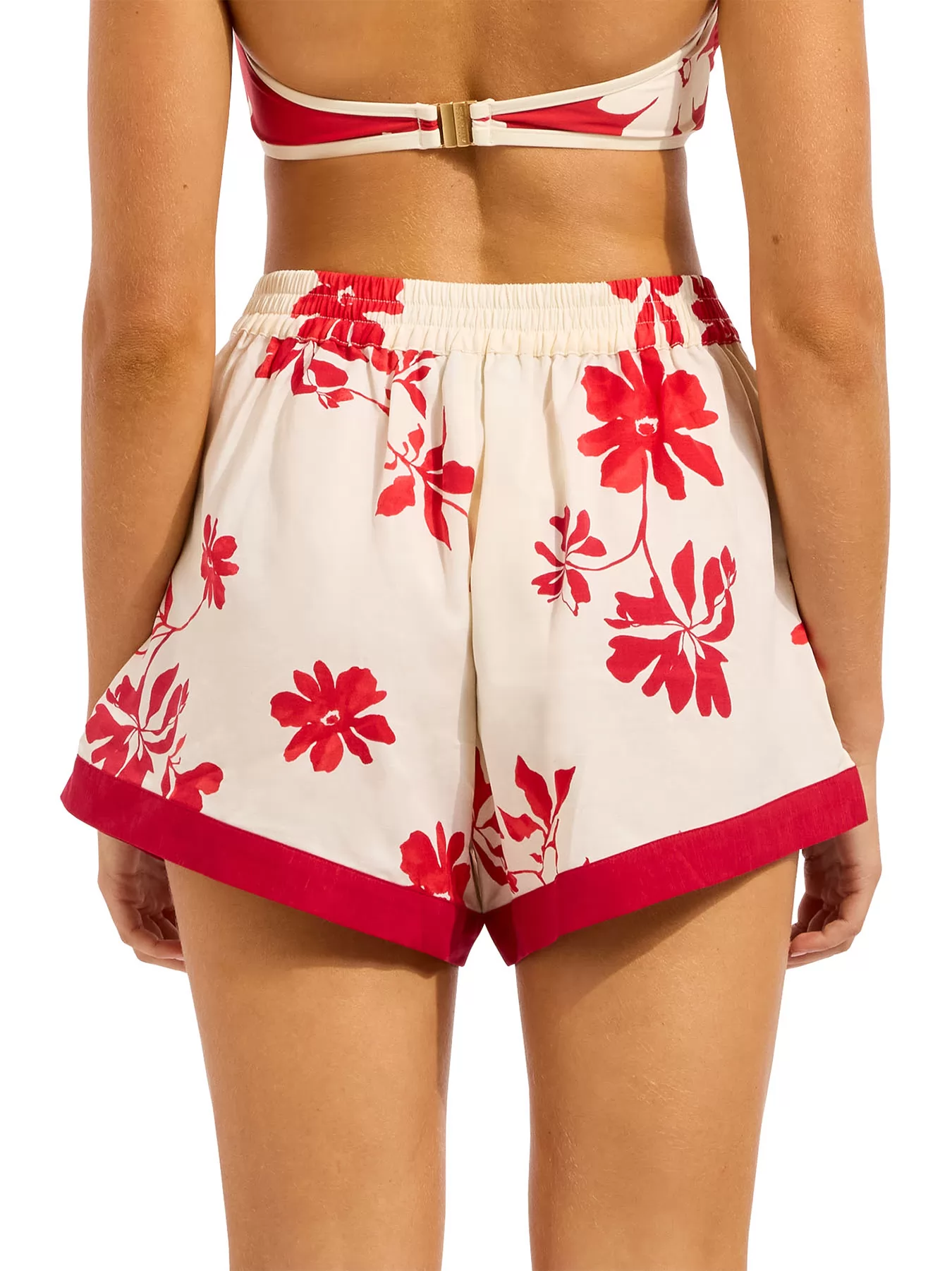 Czerwony, kremowy Spodenki plażowe Seafolly Mayflower 55738-SH - zdjęcie 2