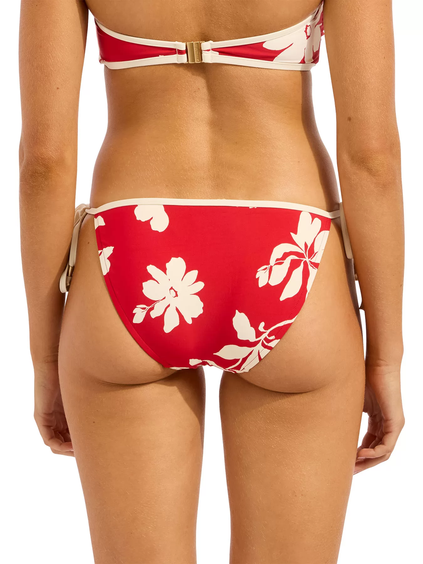 Czerwony, kremowy Dół od bikini bandeau Seafolly Mayflower 40659-299 - zdjęcie 2