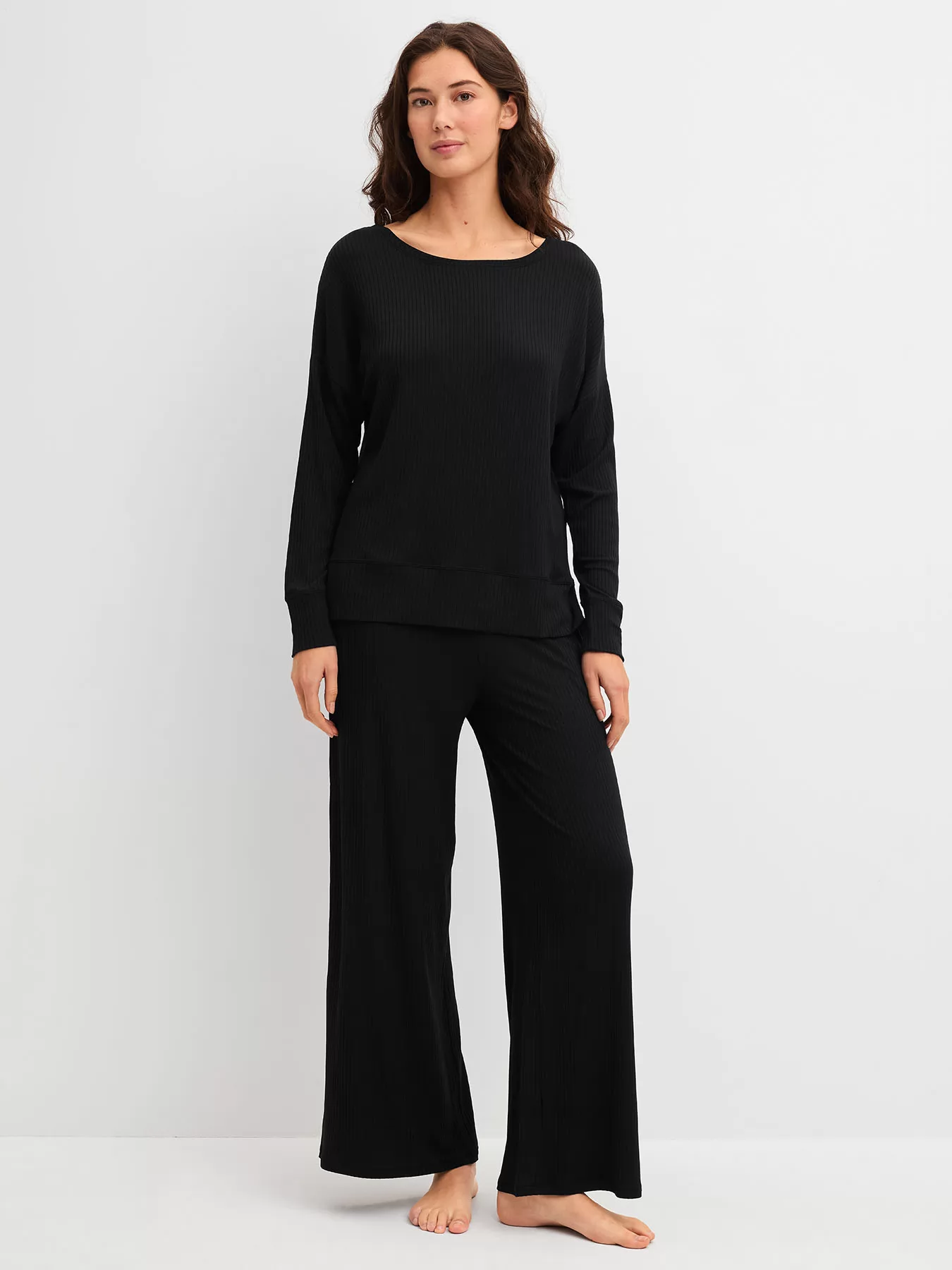 Czarny Koszulka longsleeve Calida Feminine Lounge 15007 - zdjęcie 5