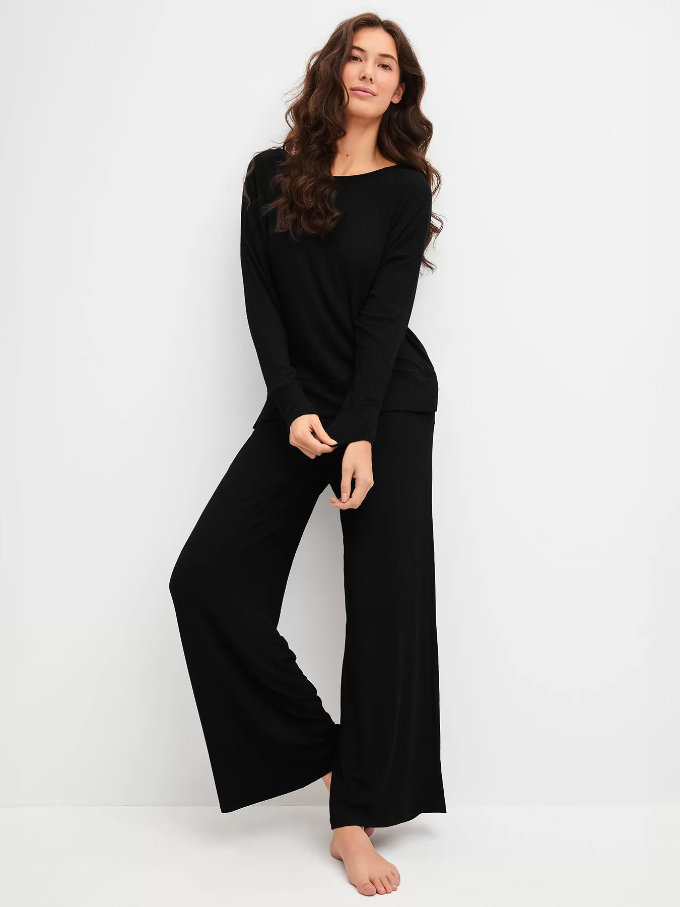 Czarny Koszulka longsleeve Calida Feminine Lounge 15007 - zdjęcie 7