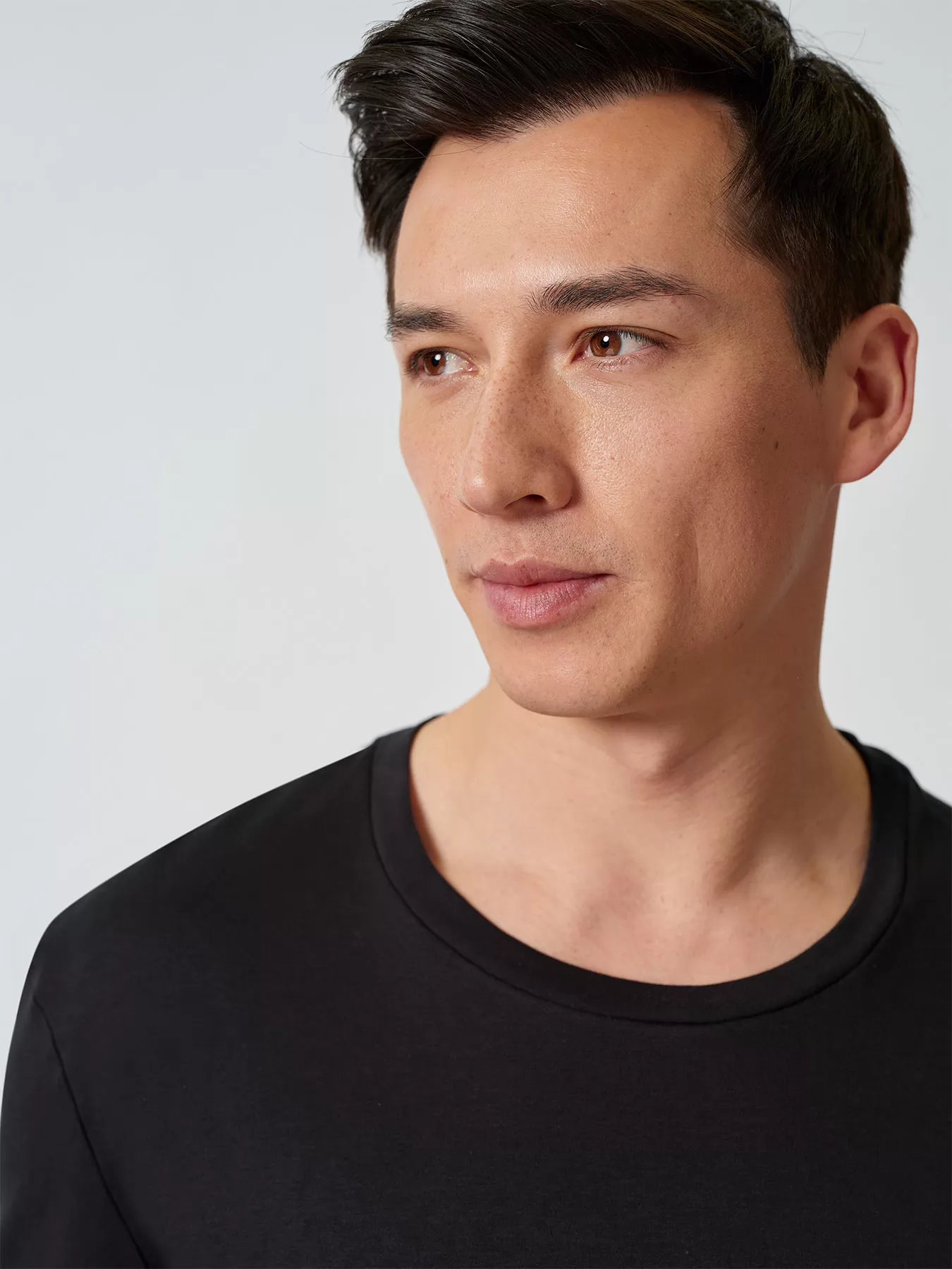 Czarny Koszulka męska Huber Cotton Classic 110165 - zdjęcie 3