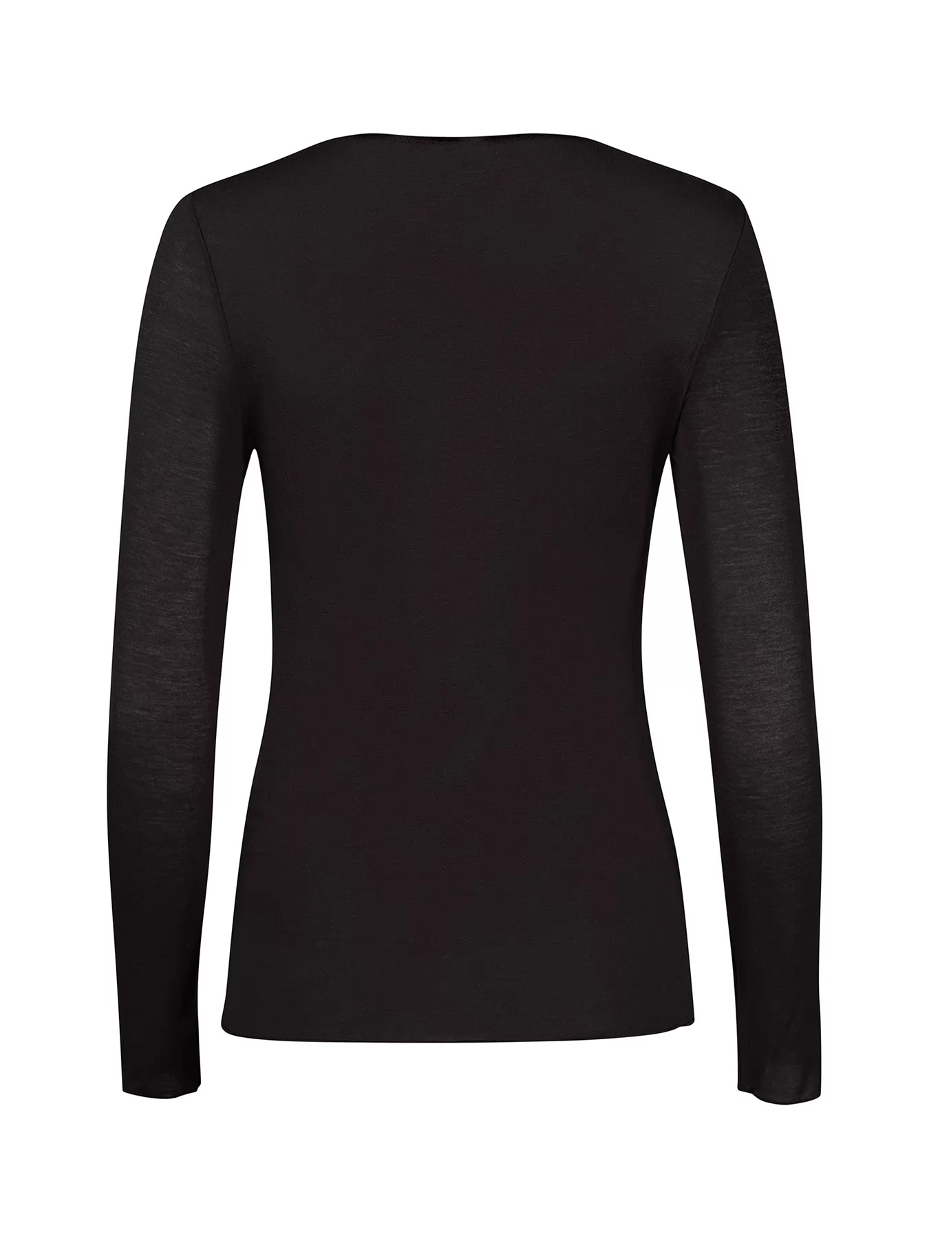 Czarny Koszulka longsleeve z kaszmiru Skiny CashmereDeluxe 087731 - zdjęcie 3
