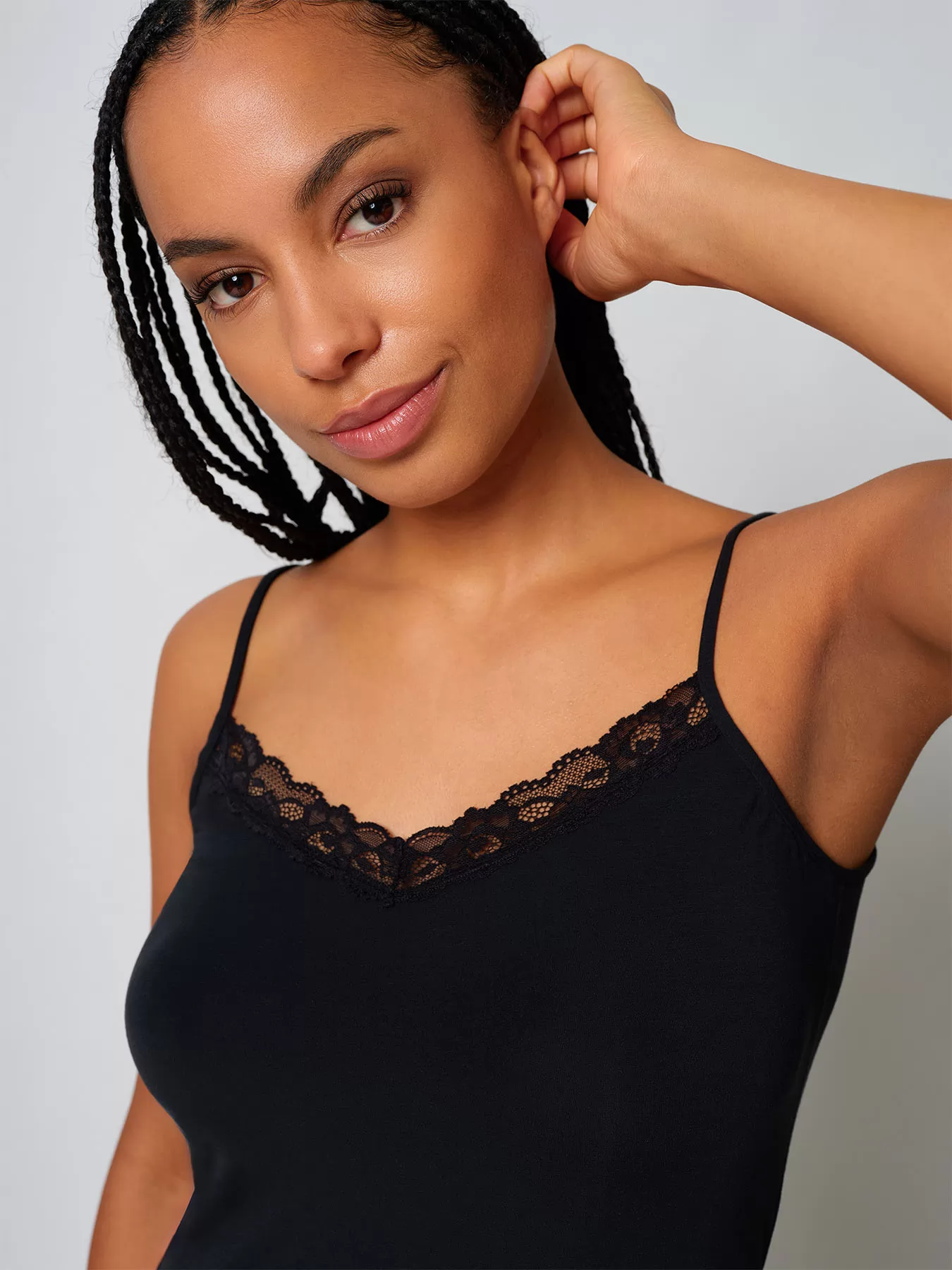 Czarny Koszulka damska Skiny Advantage Modal Lace 087427 - zdjęcie 3