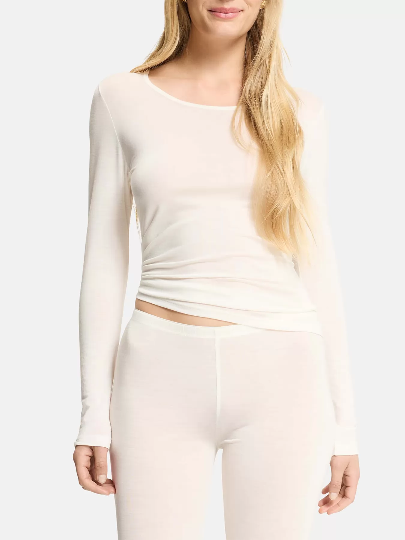 Kremowy Koszulka Sylvia Speidel Sanja Wool Tencel 50349 - zdjęcie 1