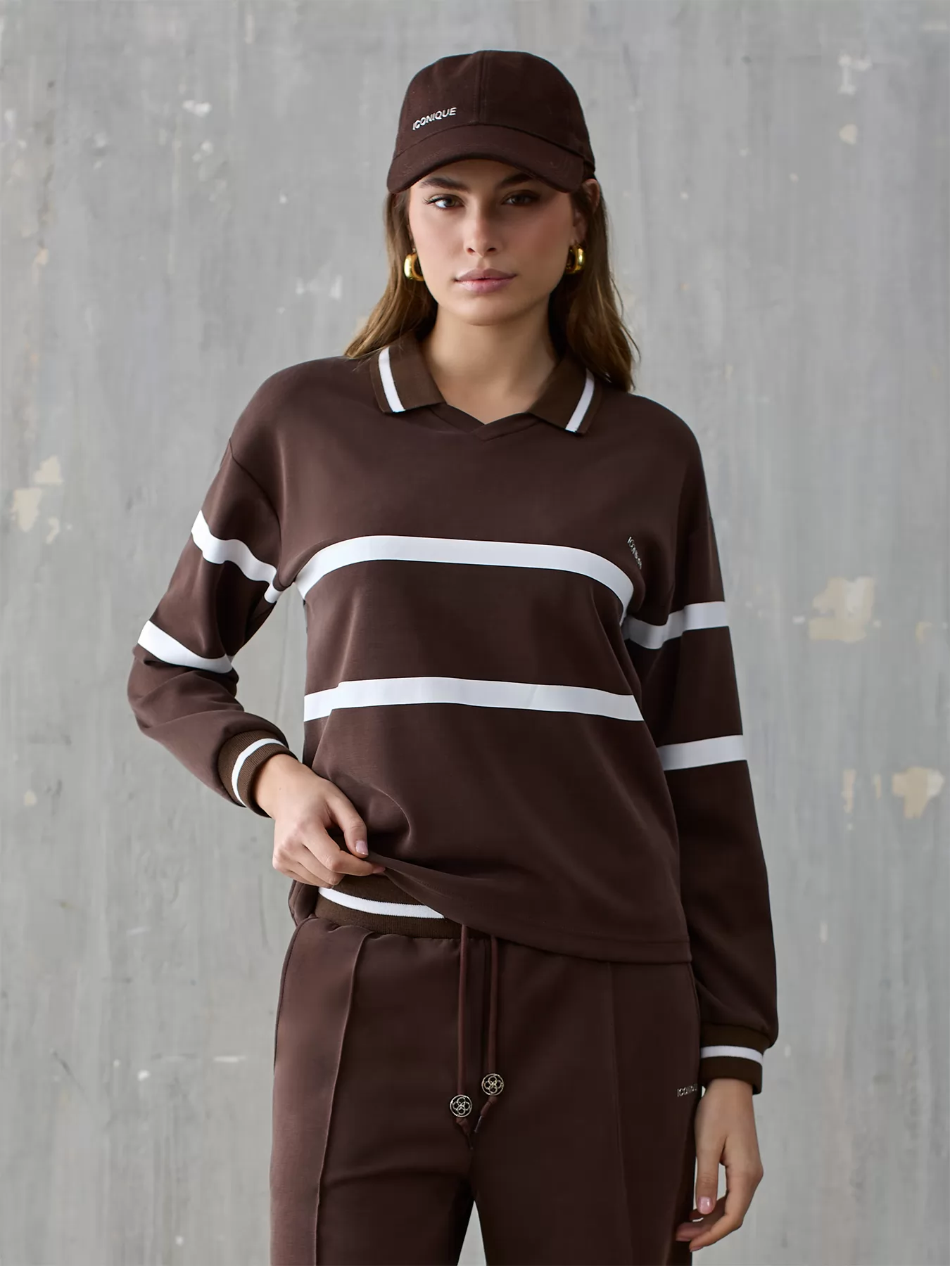 Brązowy Bluza dresowa Iconique 26FW-01 - zdjęcie 1