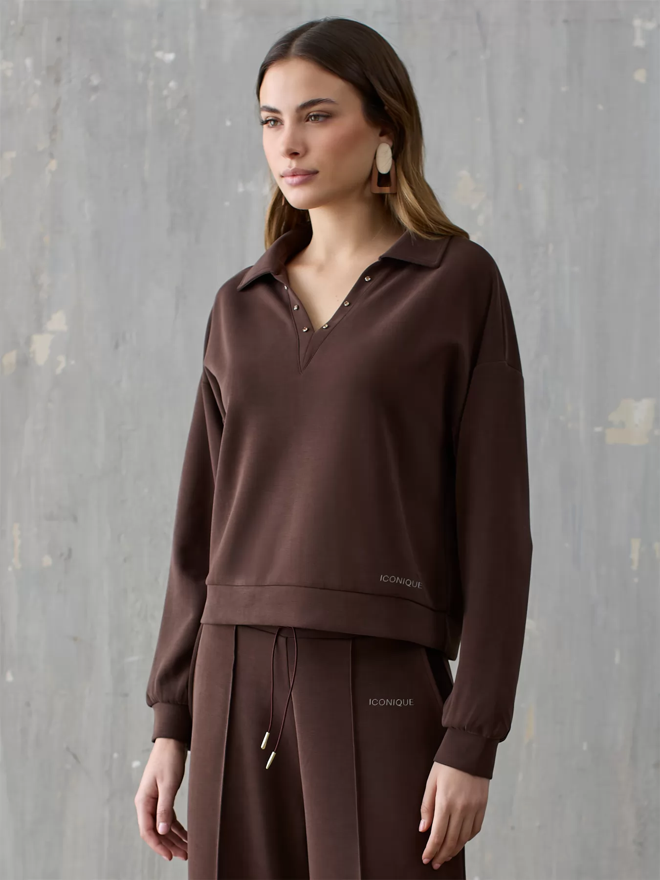 Brązowy Bluza dresowa Iconique 26FW-13 - zdjęcie 4