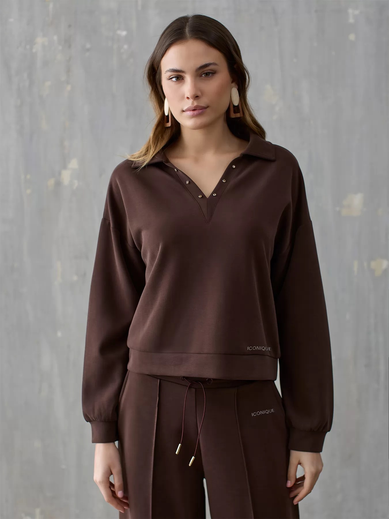 Brązowy Bluza dresowa Iconique 26FW-13 - zdjęcie 1